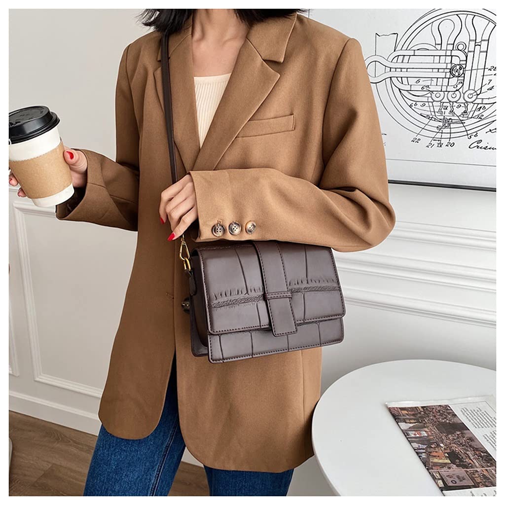 Textured Small Crossbody Bag for Women - Korean Style Wild One-Shoulder Messenger Purse - Fashion Casual Underarm Bag (Coffee) - Perfect for Daily Use, Travel & Shopping