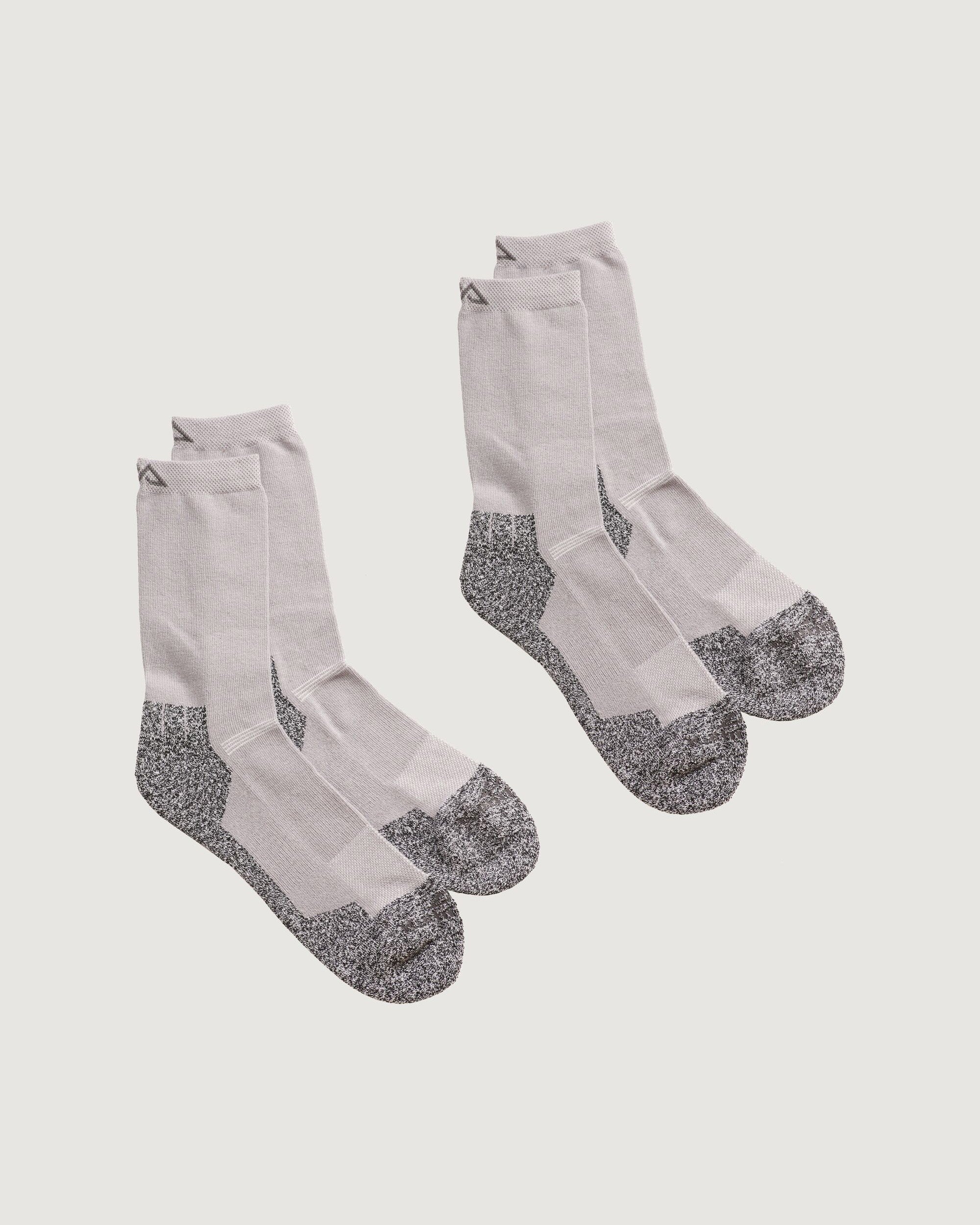 Quick-Dry Travel Socks for Men & Women - 2 Pack Moisture Wicking Athletic Socks in Steel Grey - Perfect for Hiking, Running & Airplane Travel