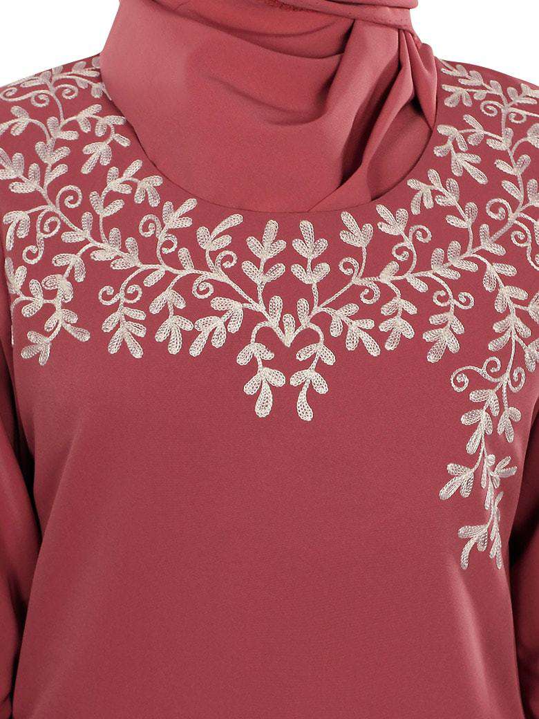 Lubna Rose Pink Tunic for Women - Flowy Boho Blouse with V-Neck & Long Sleeves - Perfect for Casual Wear, Office Outfits & Special Occasions