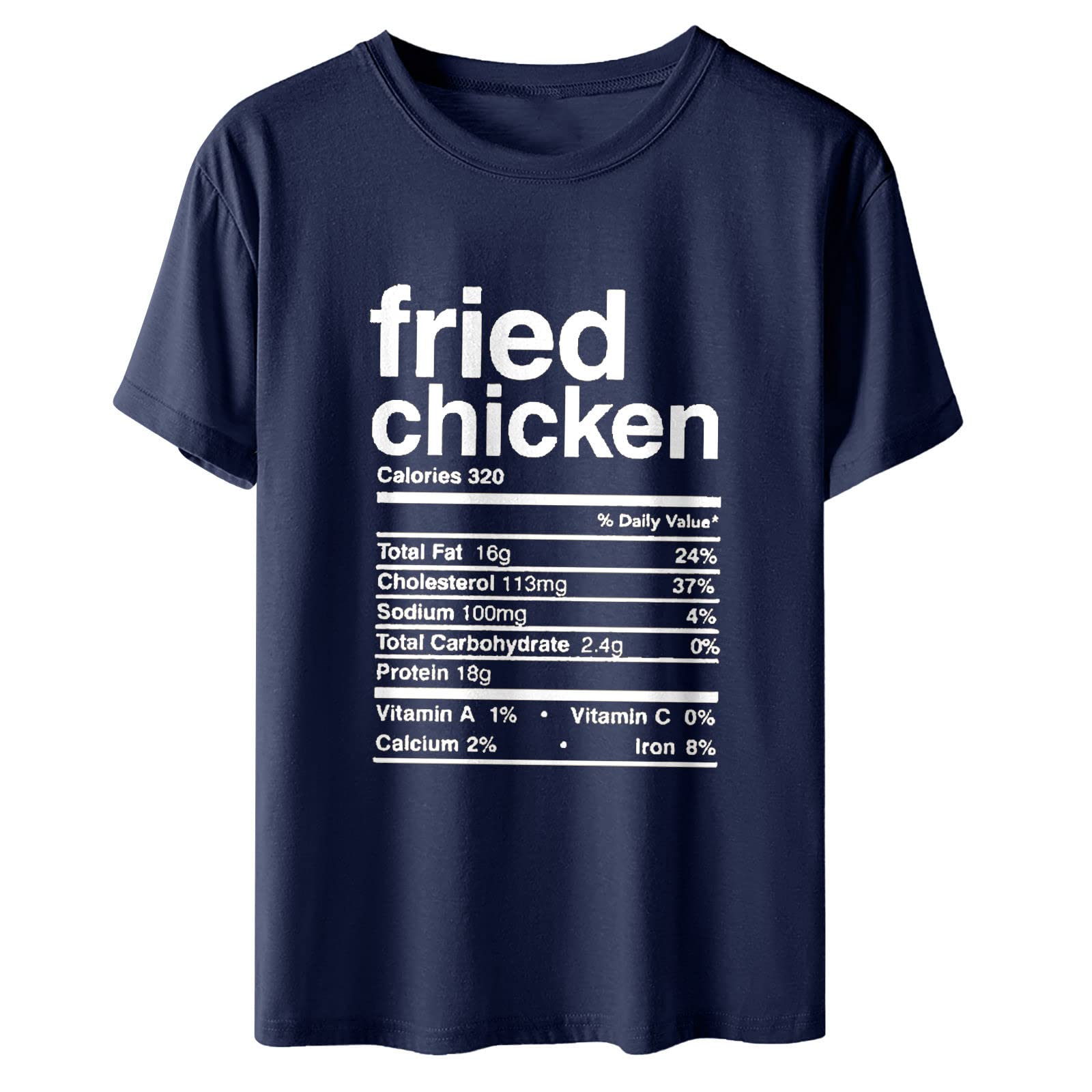 TIHLMK Women's Thanksgiving Short Sleeve Crewneck T-Shirt - Casual Cotton Blouse in Navy | Perfect for Thanksgiving Gatherings, Family Dinners & Holiday Parties