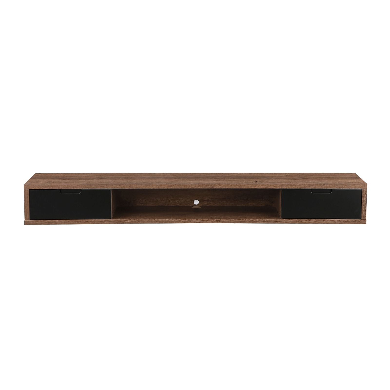 Criterion 2000mm Dark Oak Wall Mount TV Stand - Modern Air Entertainment Cabinet for Living Room, Bedroom & Home Theater