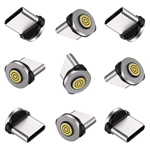 Raosky 5-Pin Magnetic Charging Tips & Type-C Tips 9-Pack - Fast Charging Adapters for USB-C Devices - Perfect for Phones, Tablets, and Laptops