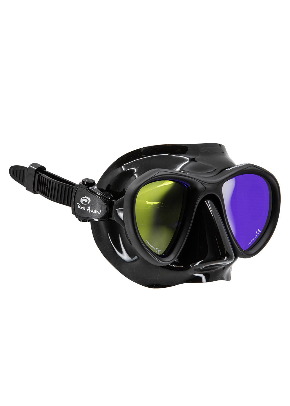 Rob Allen Snapper Mask - Black with Tinted Lens for Spearfishing, Scuba Diving & Water Sports