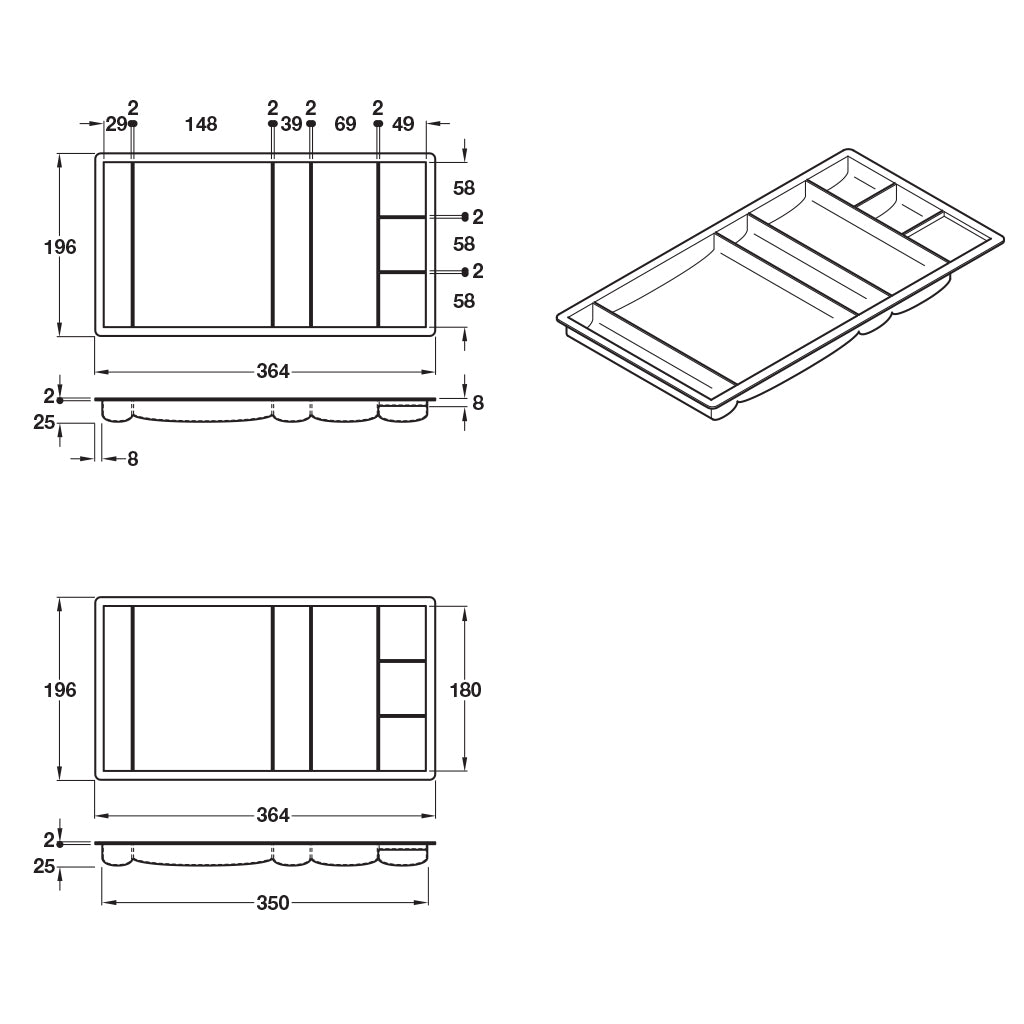 7-Compartment Desk Pencil Tray Organizer - Perfect for School, Office & Craft Supplies Storage