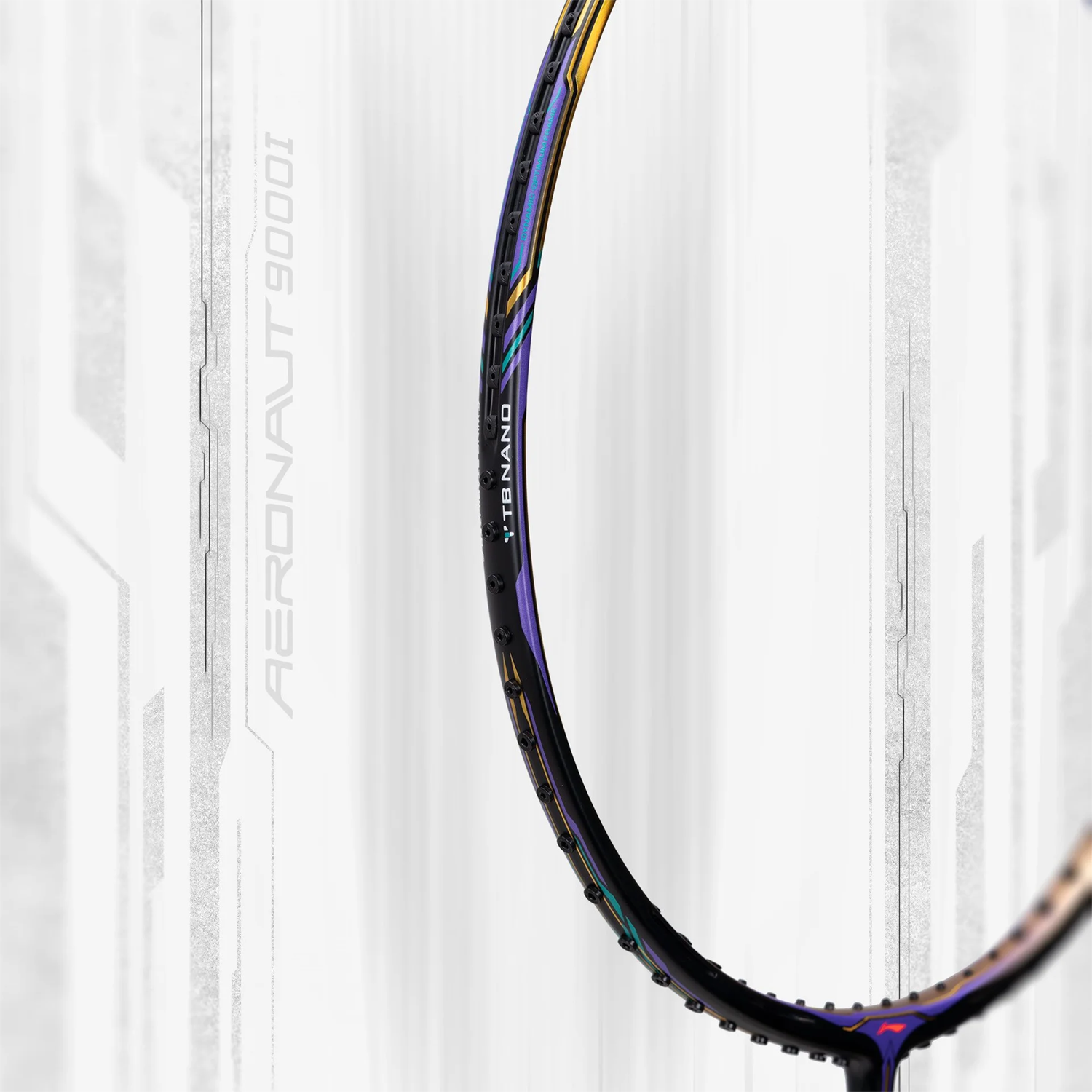 Li Ning Aeronaut 9000 I Badminton Racket (Black/Gold) - Professional Carbon Fiber Shuttlecock Racket for Smash Power & Control - Perfect for Tournaments & Training Sessions