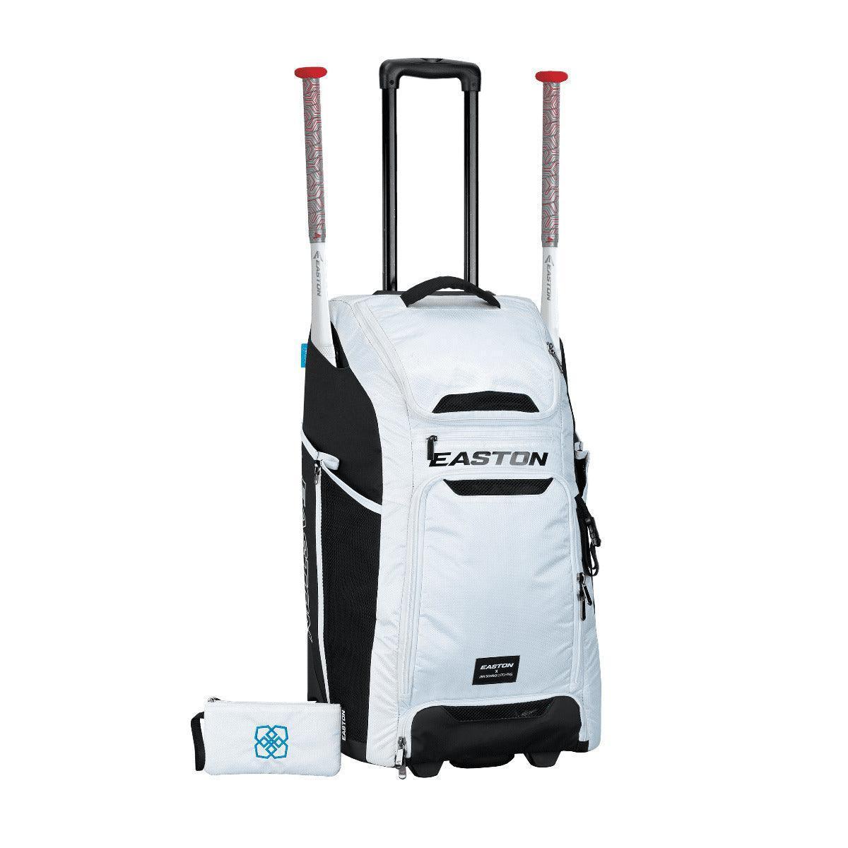 Easton Jen Schro Catchers Wheeled Bag - Durable Baseball Gear for Catchers - Perfect for Games, Practice & Travel (White)