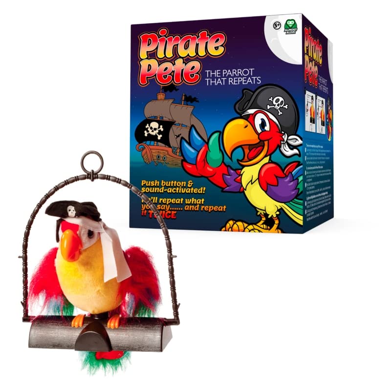 Pirate Pete The Repeat Parrot Talking Toy - Interactive Repeating Parrot Plush for Kids | Fun Learning & Imitation Game | Perfect for Pretend Play, Birthday Gifts & Early Childhood Development