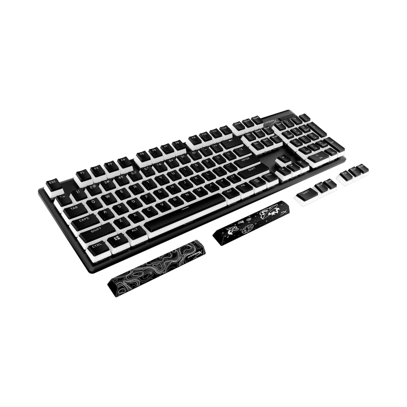 HyperX Pudding Keycaps 2 - Full 104/105 Key Set - PBT Double-Shot Keycaps for Mechanical Keyboards - Perfect for Gaming, Typing & Custom PC Builds