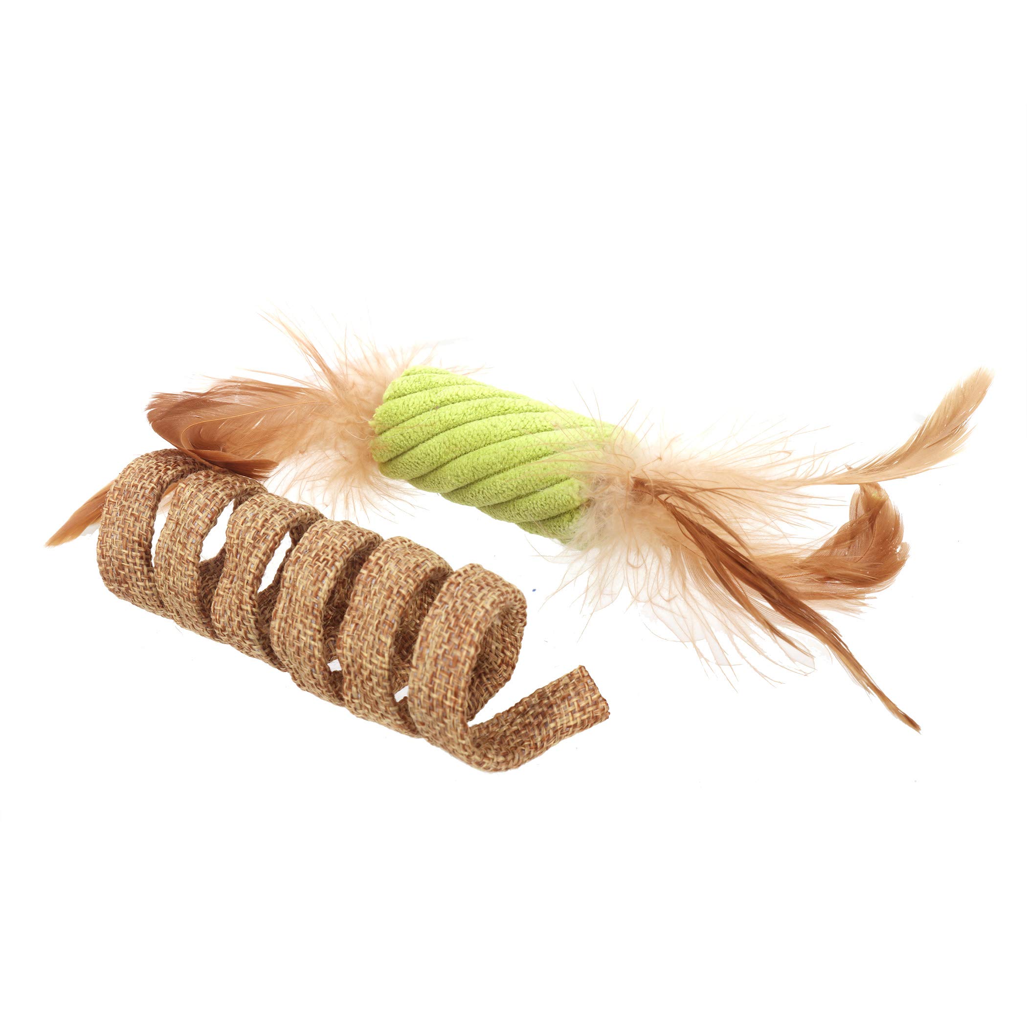 Ware Manufacturing 2 Pack Sassy Springs Cat Toys with Feathers - Interactive Cat Toys for Indoor Play, Exercise & Mental Stimulation