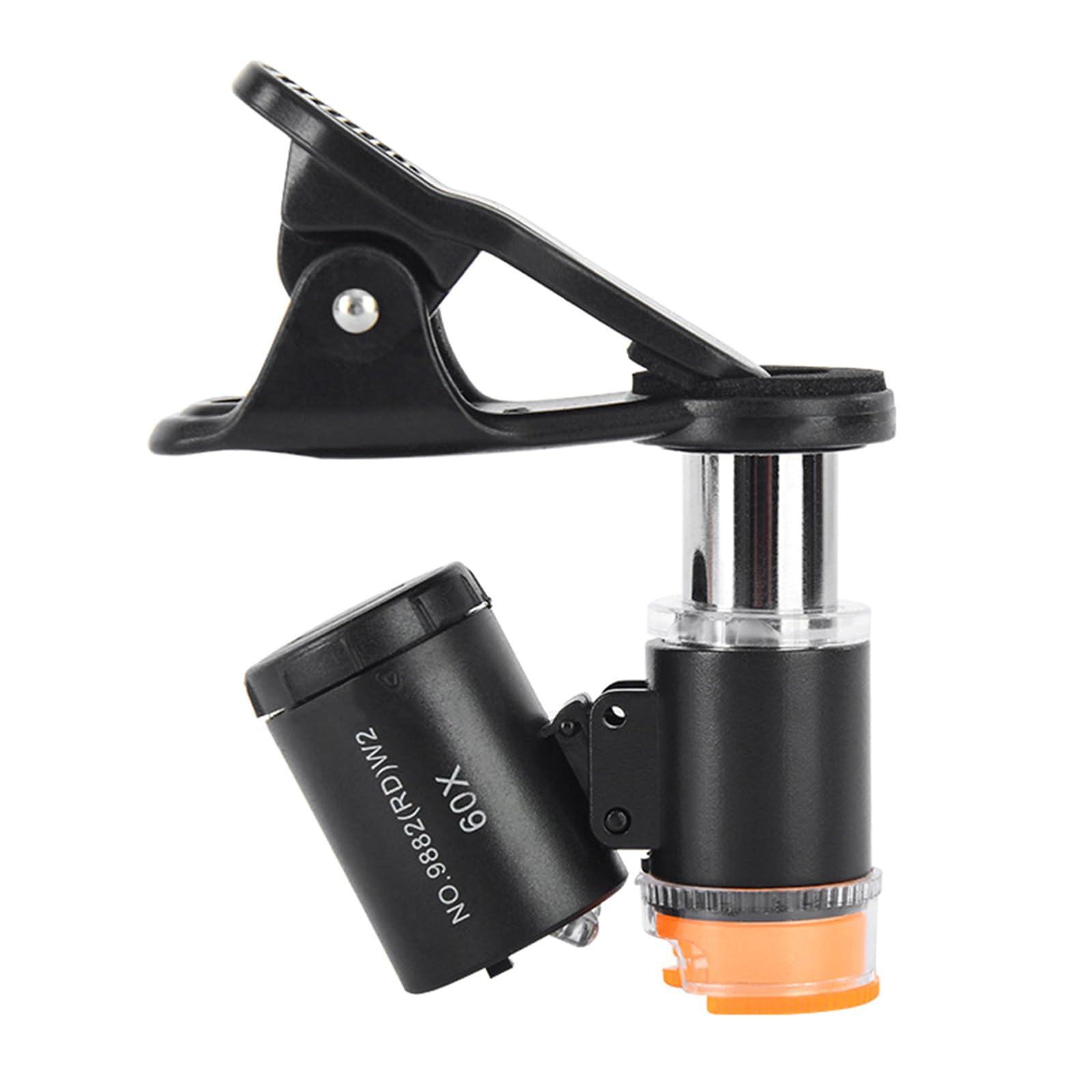 60X Clip-On Microscope with LED for Smartphones - Jewelry Magnifier & UV Light for Inspection