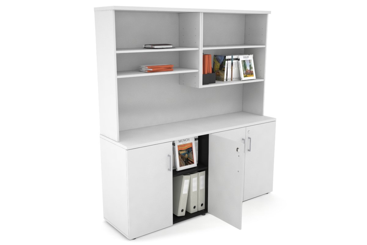Small Storage Cabinet with Open Hutch - 63