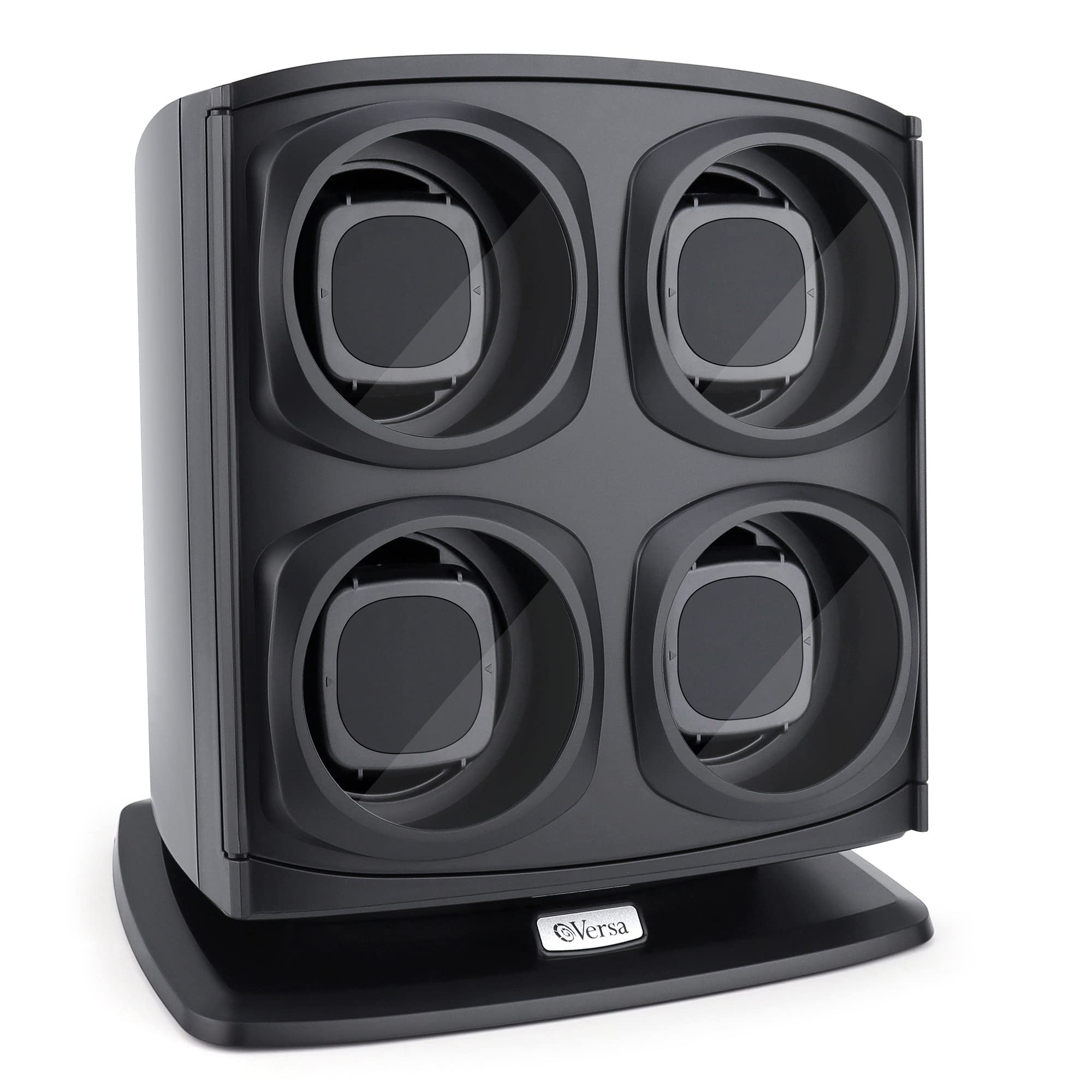 Versa Quad Watch Winder for Automatic Watches - 4 Independent Watch Winders with Adjustable Pillows & Multiple Rotation Modes | Perfect for Watch Collectors, Luxury Timepiece Storage & Display (Black)