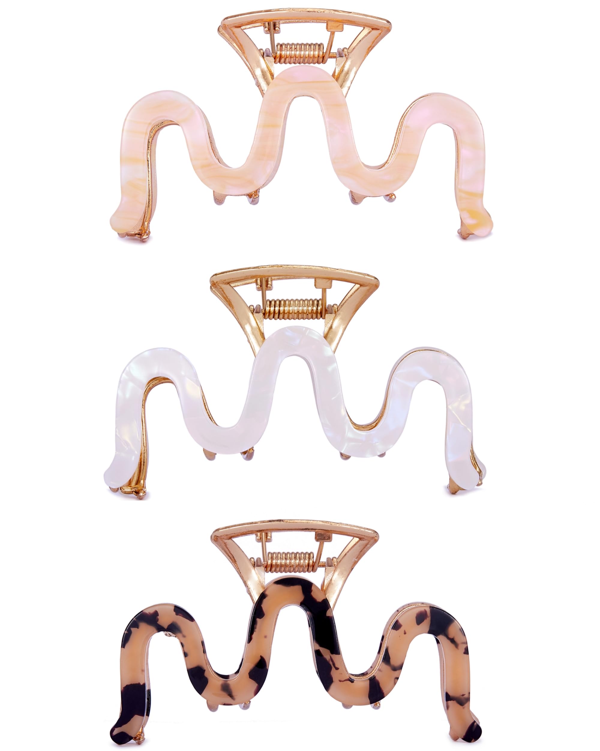 3.5 Inch Metal Hair Claw Clips - Large Tortoise Shell Barrettes for Long, Thick & Thin Hair | Non-Slip Hair Accessories for Women (3pcs) | Perfect for Work, Gym & Everyday Styling