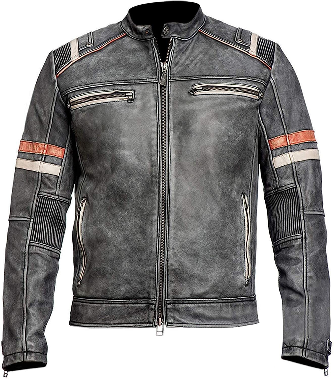 Vintage Cafe Racer Leather Jacket for Men | Motorcycle Riding & Urban Style