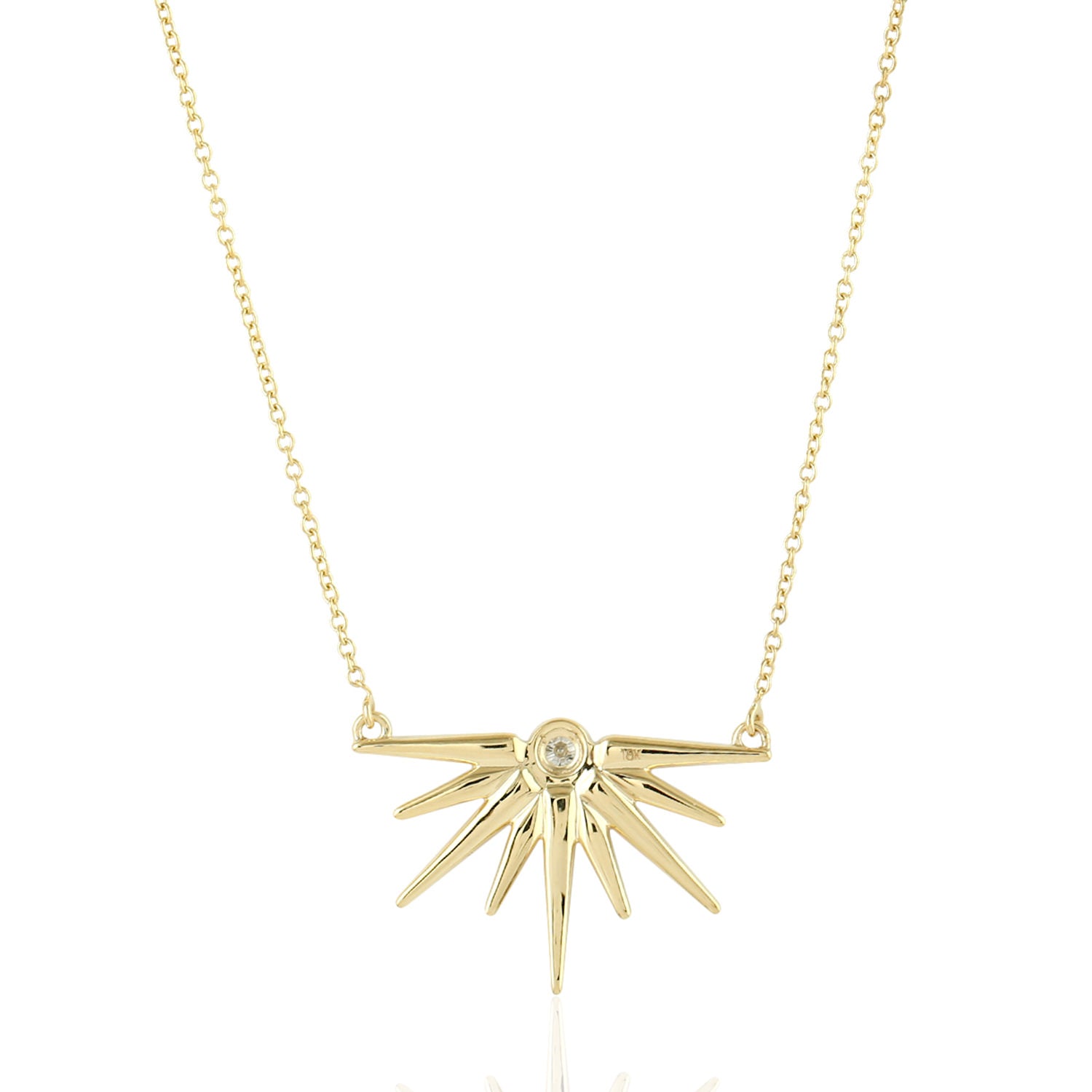 18K Yellow Gold Micro Pave Diamond Starburst Choker Necklace for Women - Elegant Layered Necklace Jewelry Gift for Anniversary, Birthday & Special Occasions