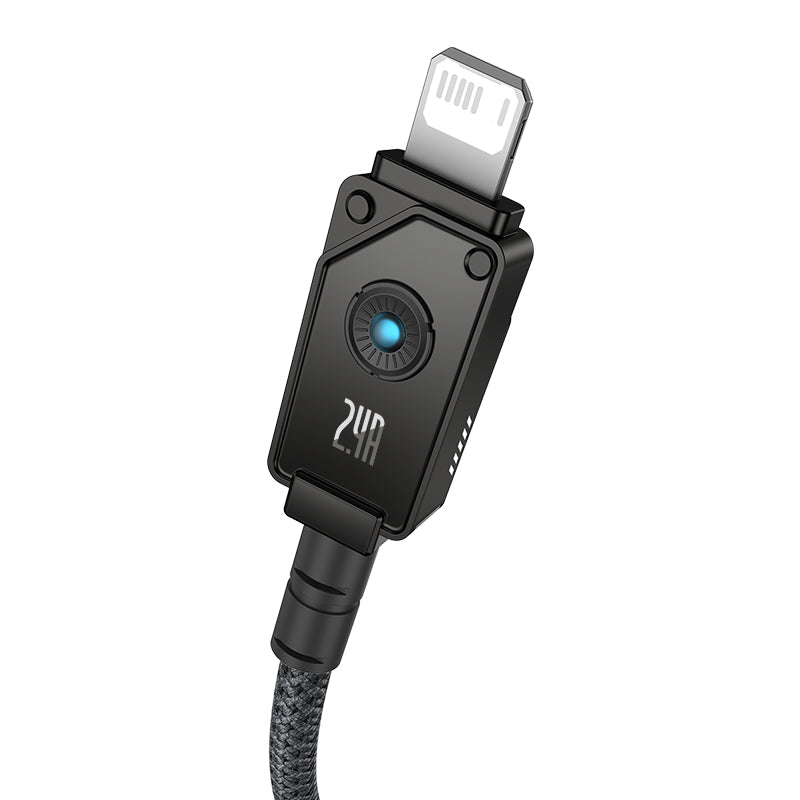 Baseus Unbreakable 2m Fast Charging USB to Lightning Cable 2.4A - Black | Durable Charger for iPhone, iPad - Perfect for Home, Office & Travel