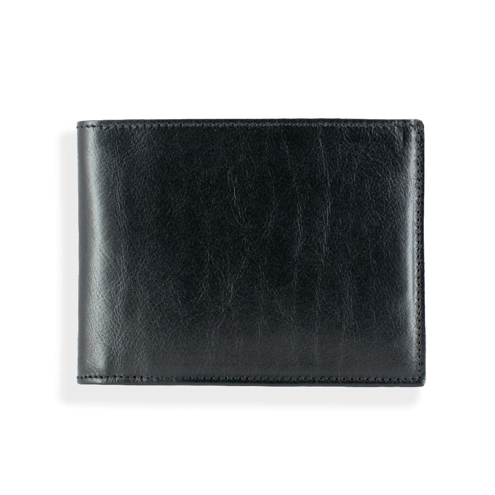 Orta Italian Genuine Leather Bifold Wallet with ID Window - Slim RFID Blocking Men's Wallet for Everyday Use & Travel
