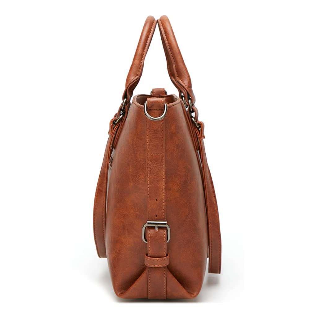 Stylish Large Capacity PU Leather Shoulder Bag for Women - Retro Crossbody Tote with Top Handle | Perfect for Work, Travel & Everyday Use