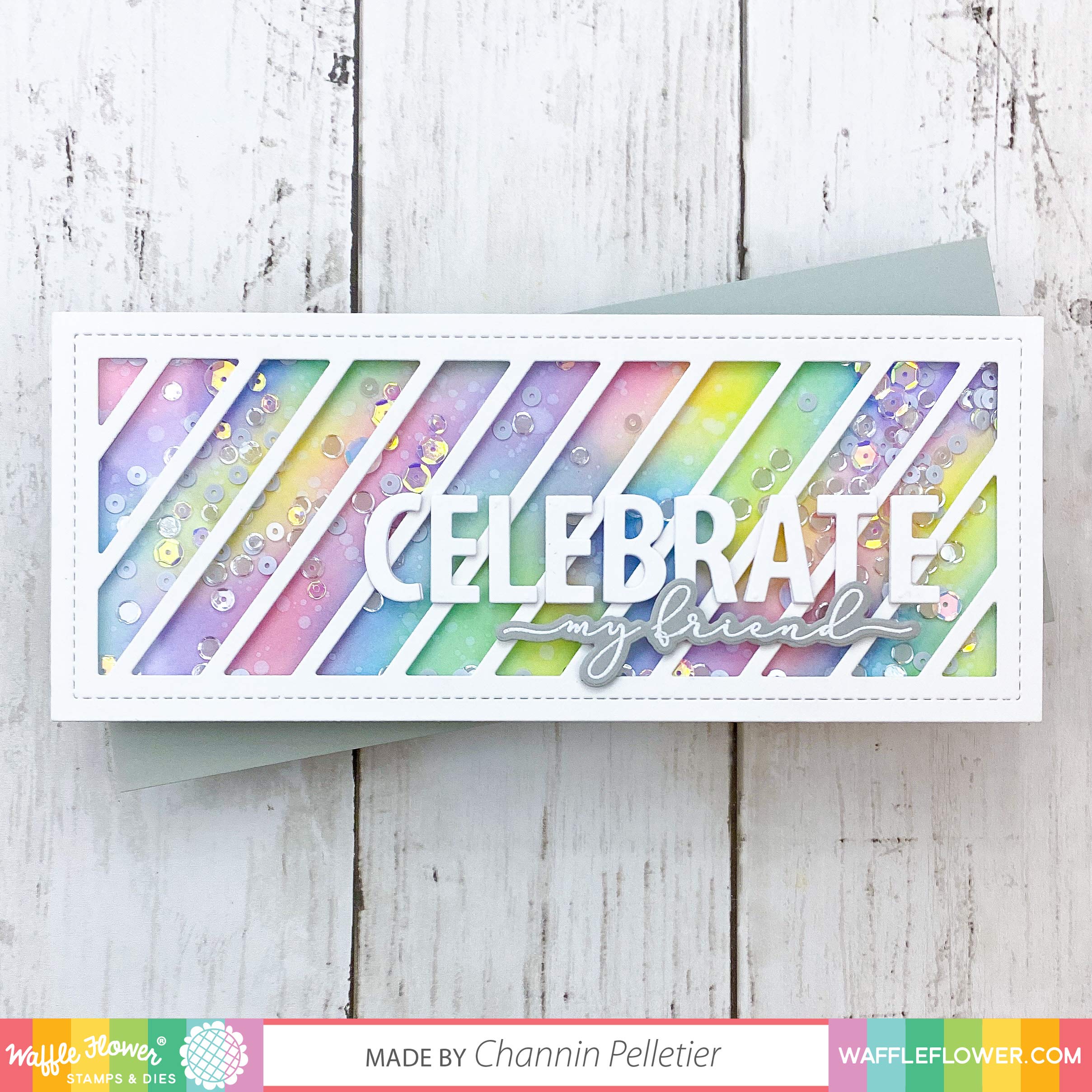 Waffle Flower Slimline Angled Panel Die - Perfect for Card Making, Scrapbooking & DIY Paper Crafts - Create Stunning Greeting Cards and Home Decor