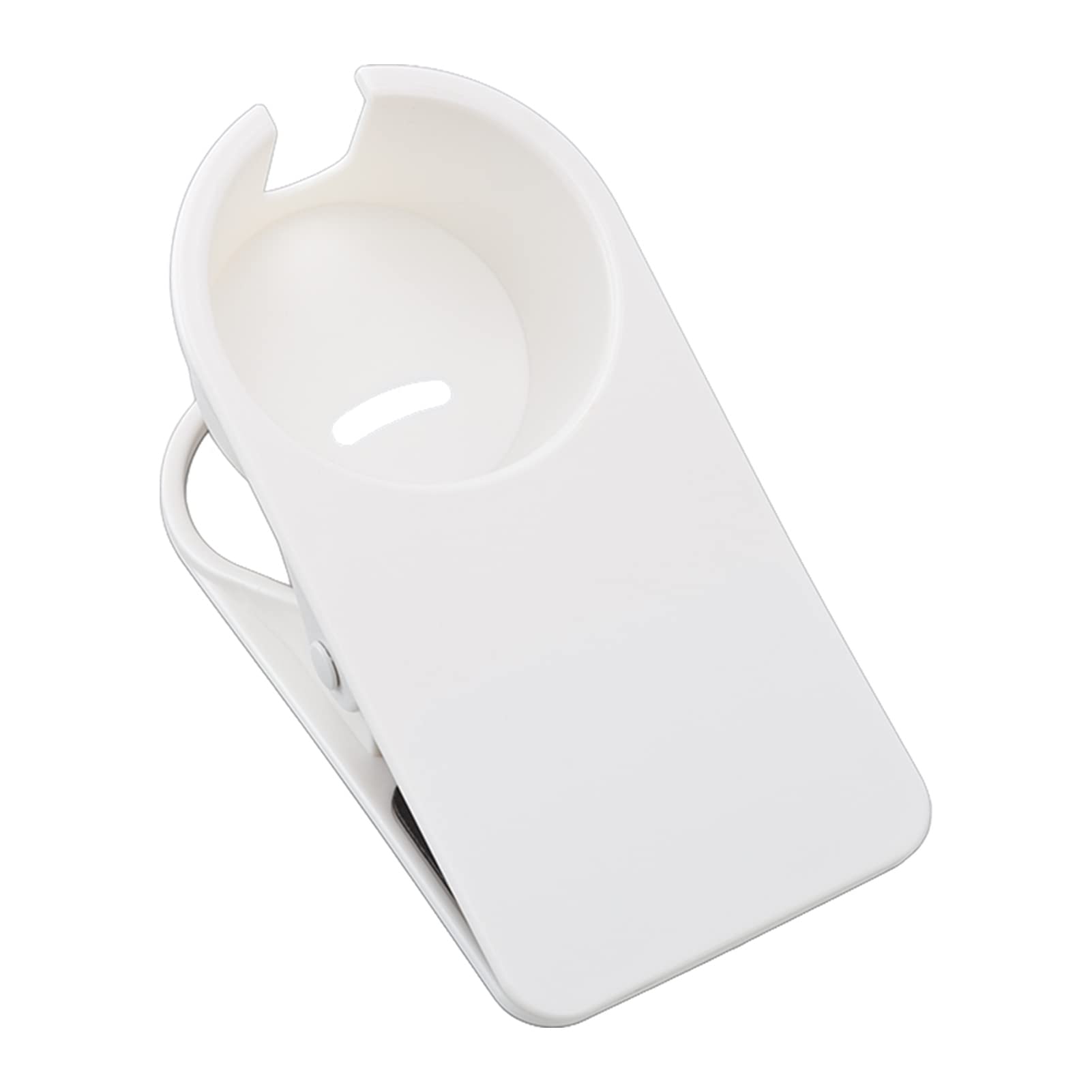 Plastic Cup Holder Clip for Desk & Side Table - Grey & White Coffee Mug & Water Bottle Stand - Perfect for Home, Office & Car Use