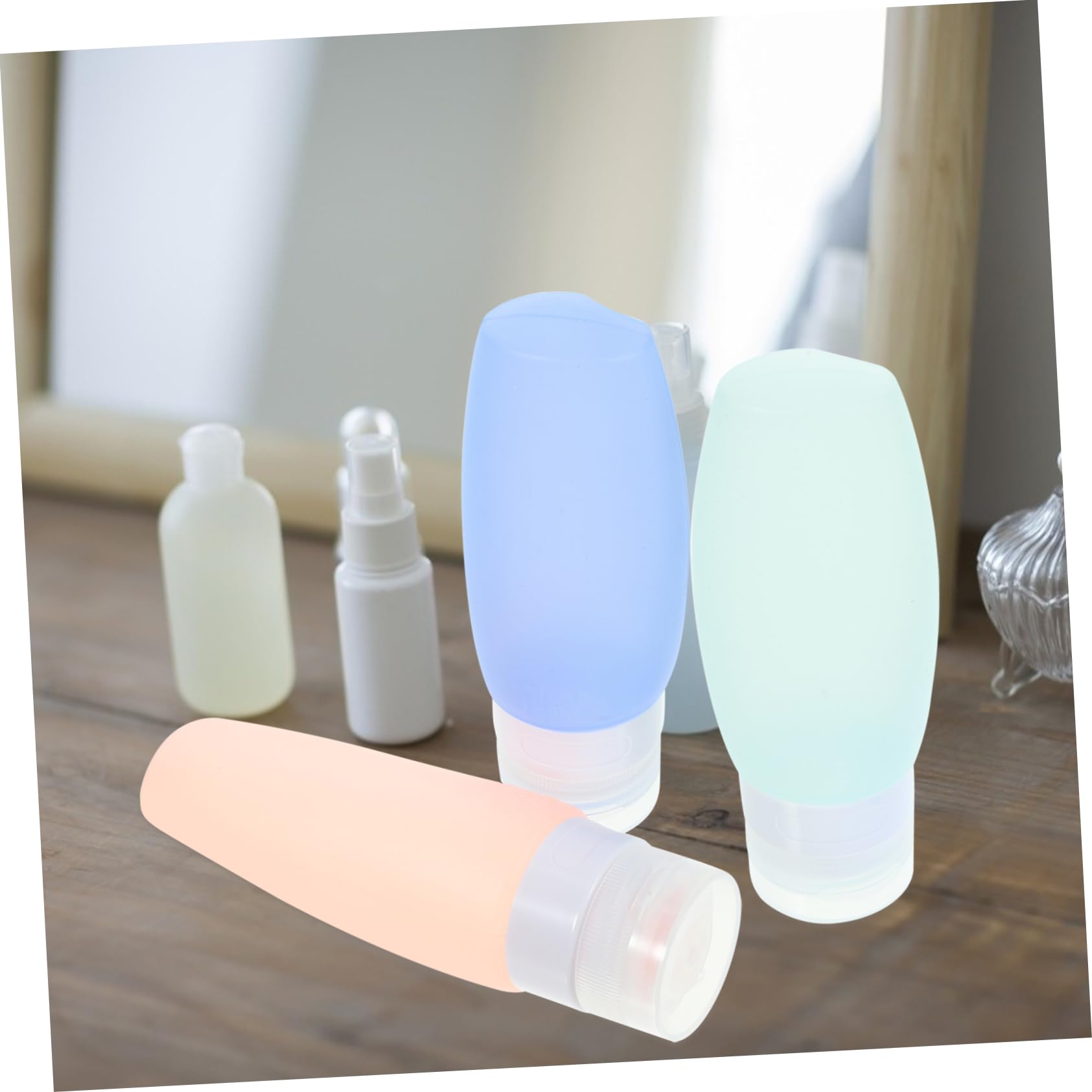 Minkissy 90ml Silicone Travel Bottles Set - Leakproof Shampoo, Conditioner & Lotion Containers (3-Pack, Green, Pink, Blue) | Perfect for Toiletries, Hand Soap & Airplane Carry-On Essentials