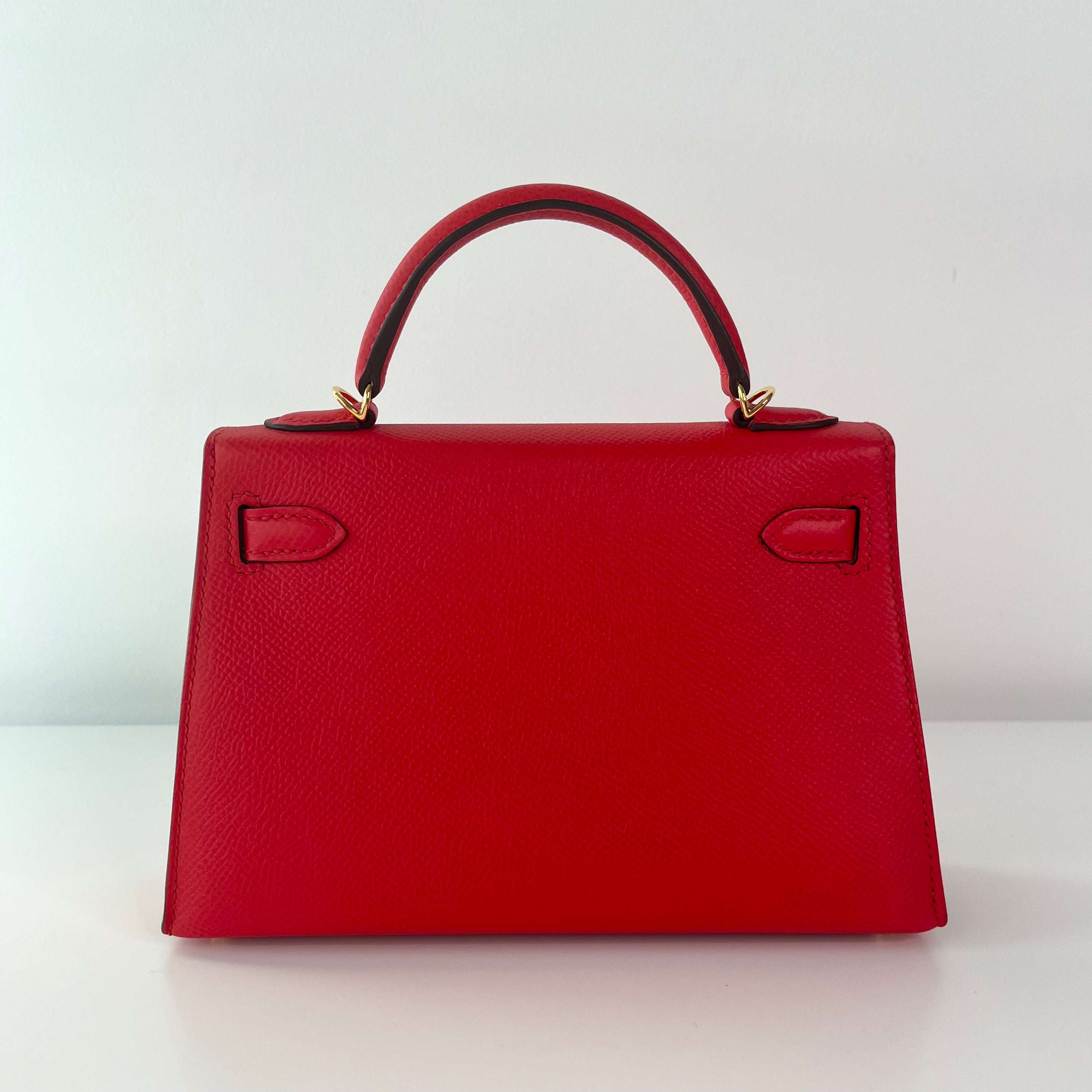 Authentic Hermés Kelly 20 Handbag in Rouge De Coeur Epsom Leather with Gold Hardware - Luxury Crossbody Bag for Women, Perfect for Date Nights & Special Occasions
