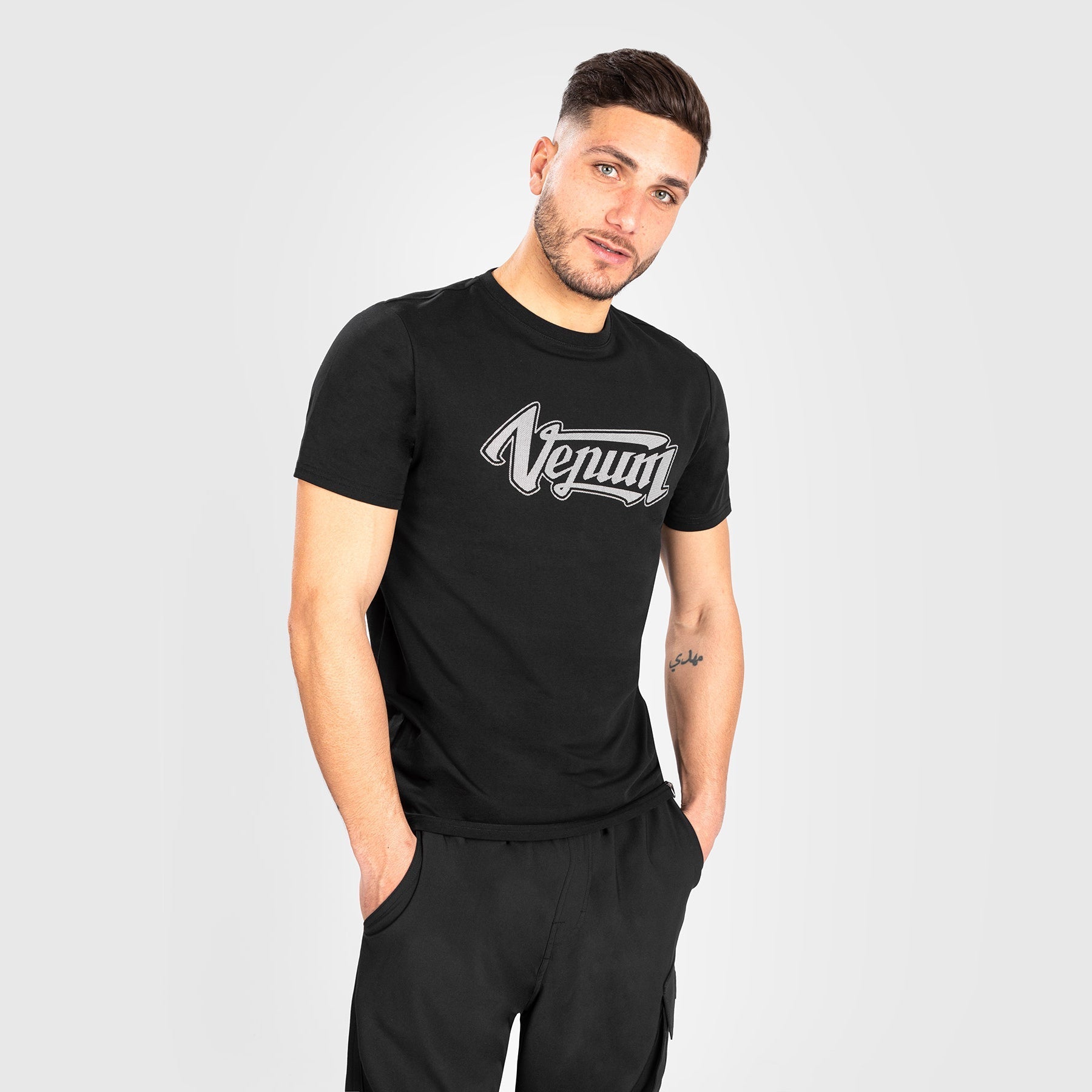 Venum Absolute 2.0 MMA Training T-Shirt - Adjustable Fit, Black/Silver - Perfect for Boxing, Muay Thai & Combat Sports Workouts