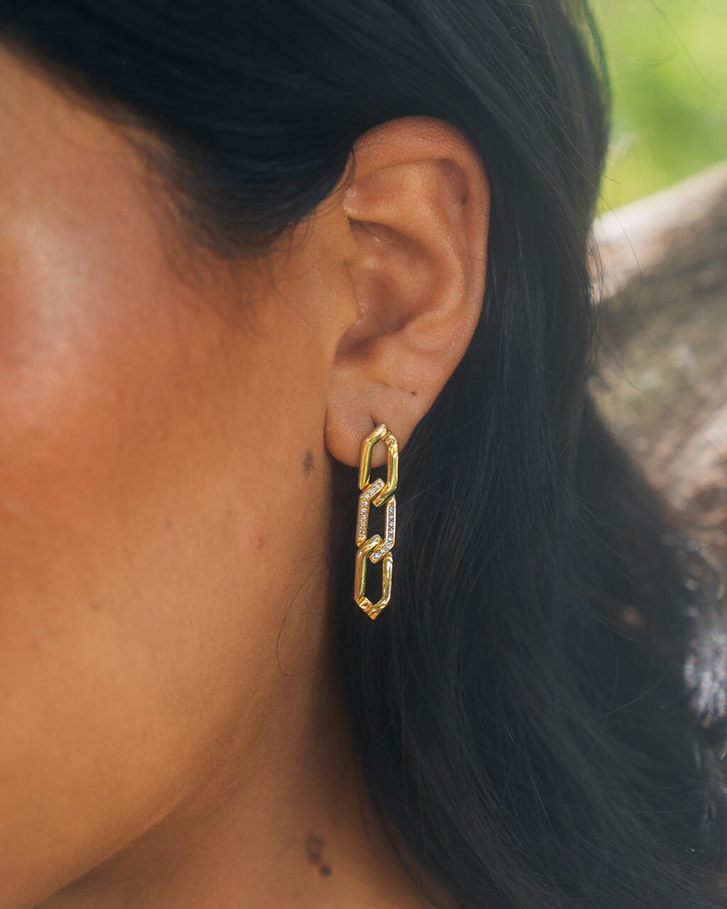 Kinslee Chain Drop Stud Earrings for Women - Dainty Gold Plated Elegant Jewelry - Perfect for Parties, Weddings & Everyday Wear