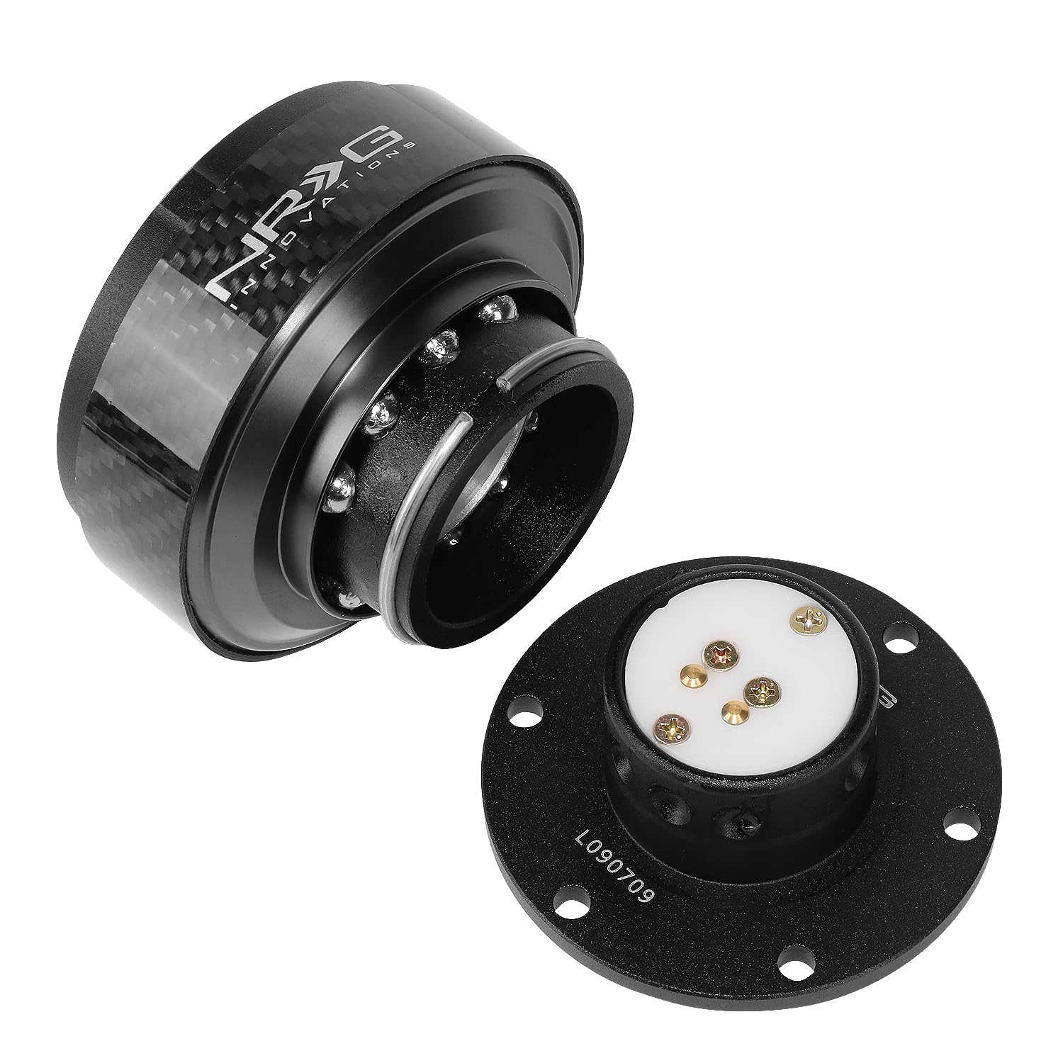 NRG Innovations Gen 2.0 Quick Release Steering Wheel Kit - Black Body & Carbon Fiber Ring - 6x70mm & 6x74mm Bolt Pattern (NRG-SRK-200CF) - Perfect for Racing, Drifting & Car Upgrades