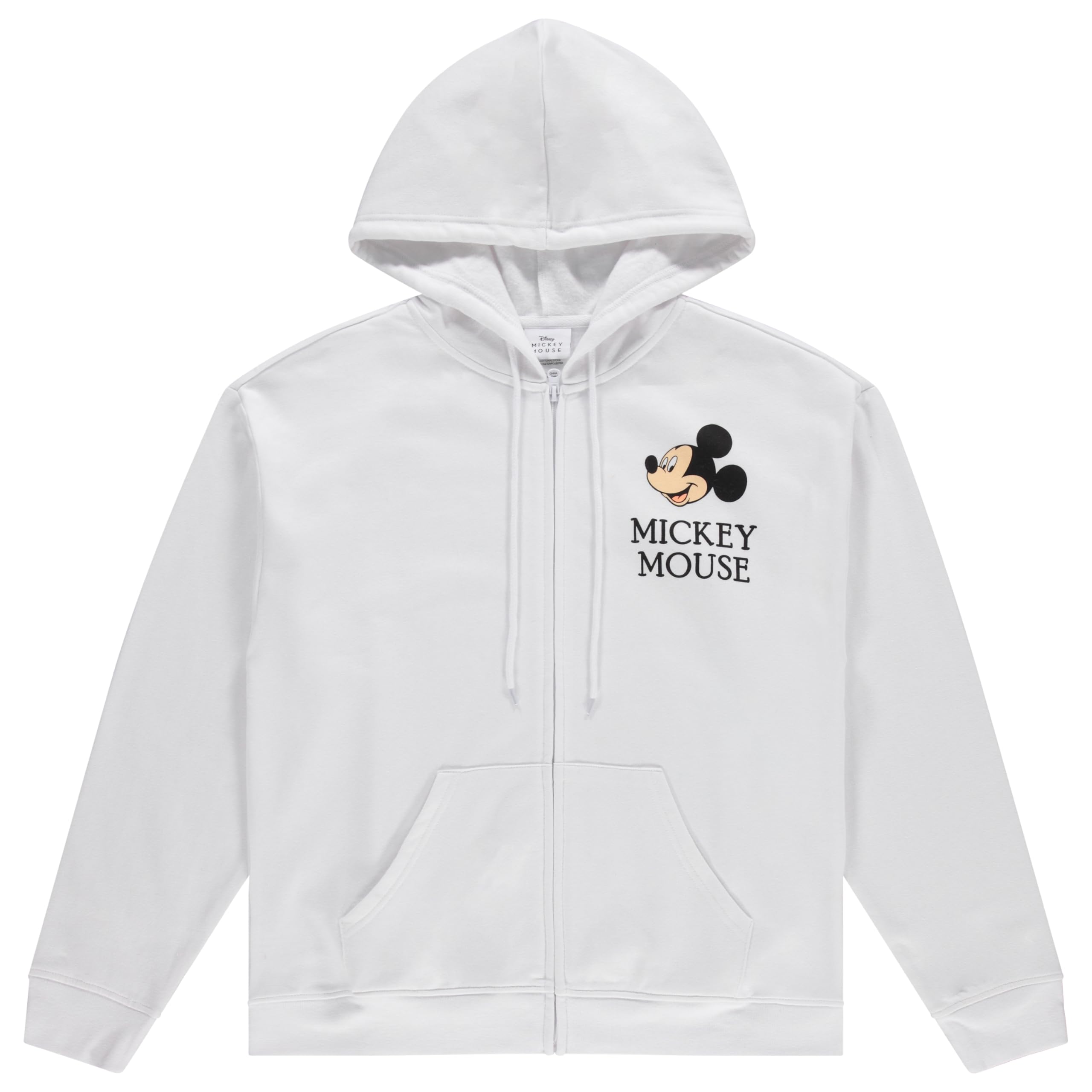 Disney Mickey Mouse Classic Zip-Up Hoodie for Women - Mickey and Minnie Mouse Design - Cozy Pullover Sweatshirt for Casual Wear, Lounge, and Disney Theme Parties
