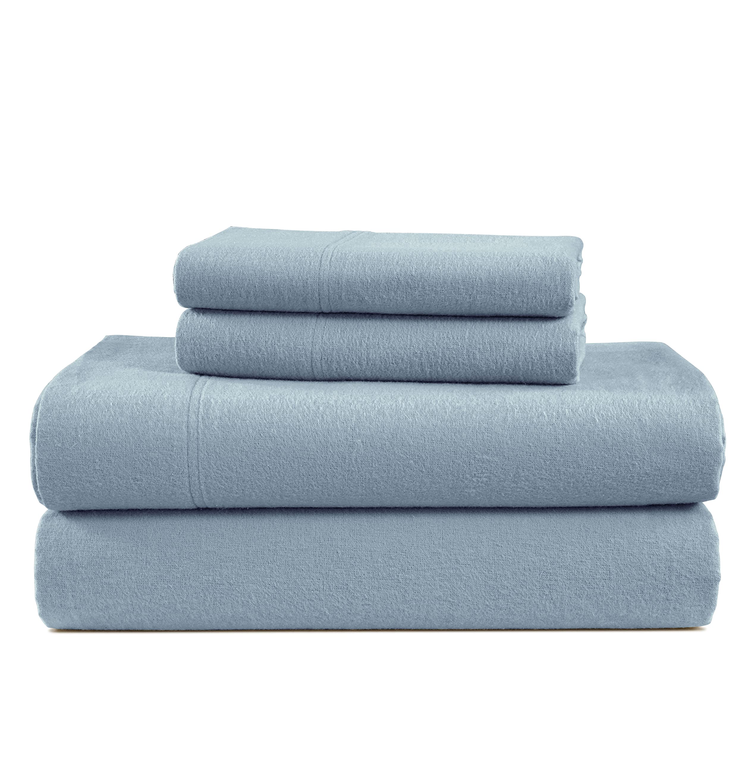 100% Cotton Flannel Sheets Twin Size - Ultra Soft Brushed Flannel Bed Sheets Set with 15