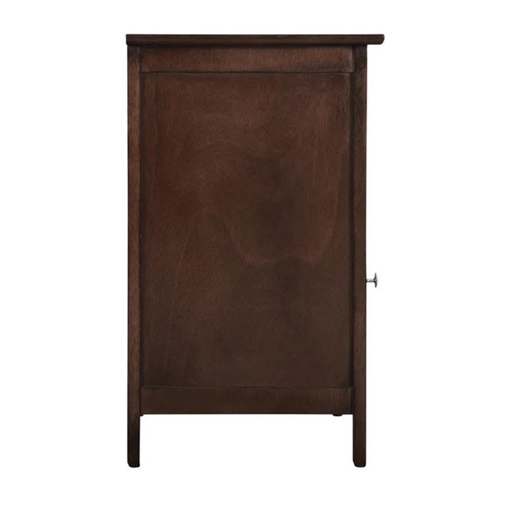 Glory Furniture Izzy 1-Drawer 1-Door Nightstand in Cappuccino Finish - Bedside Table for Bedroom, Living Room & Office Storage