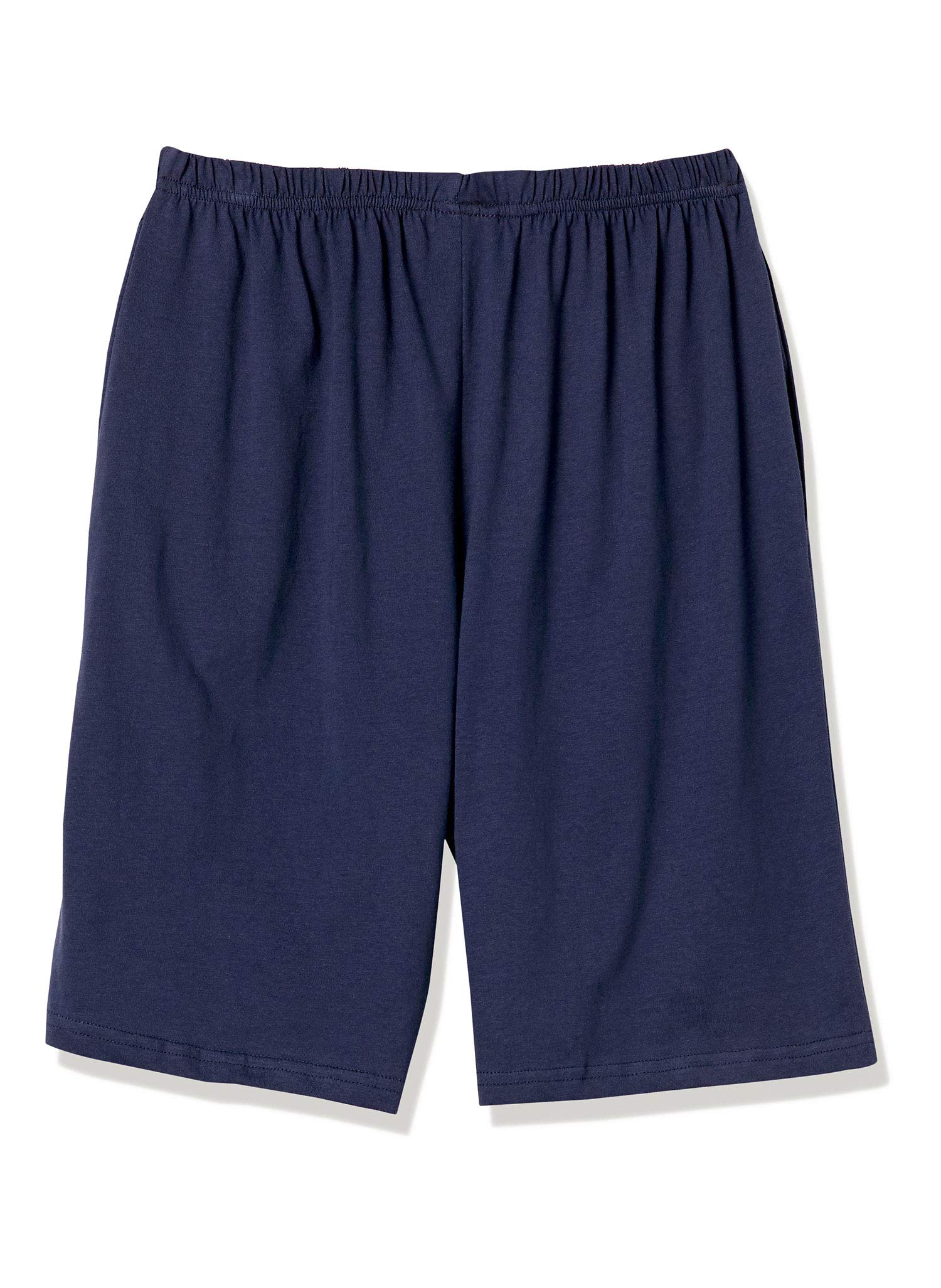 AmeriMark Women's Cotton Bermuda Shorts - Elastic Waist Athletic Pull-On Golf Shorts with Pockets for Women - Perfect for Golf, Running, Yoga & Casual Wear