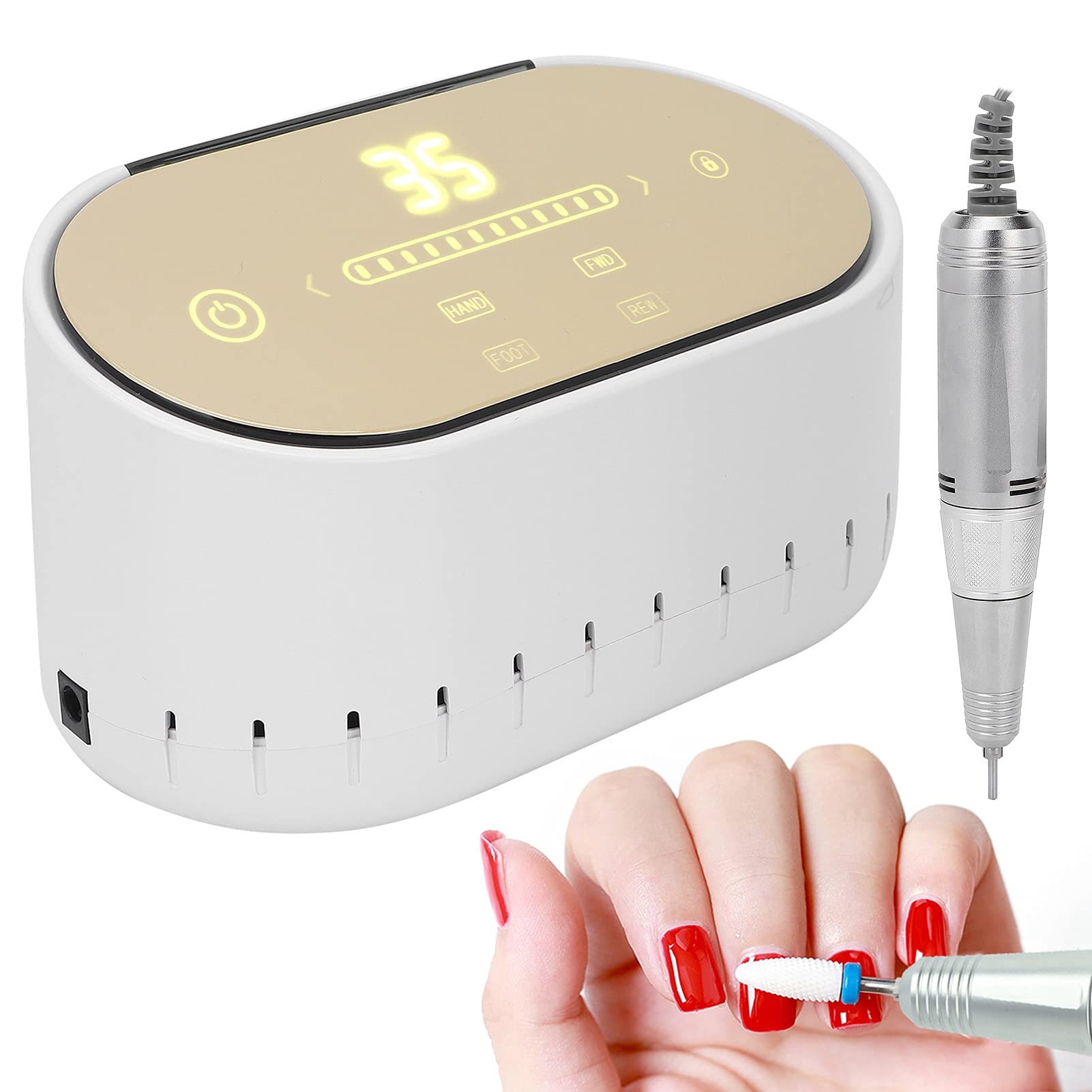 35,000RPM Professional Electric Nail Drill Kit - High Speed Manicure & Pedicure Machine for Acrylic Nails, Gel Nails & Toe Nail Care | Perfect for Salon & Home Use