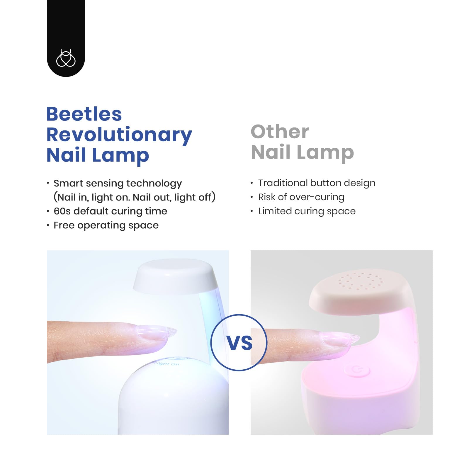 Beetles Gel Nail Kit 504Pcs - Short Oval False Nails with LED Lamp for Home Manicure
