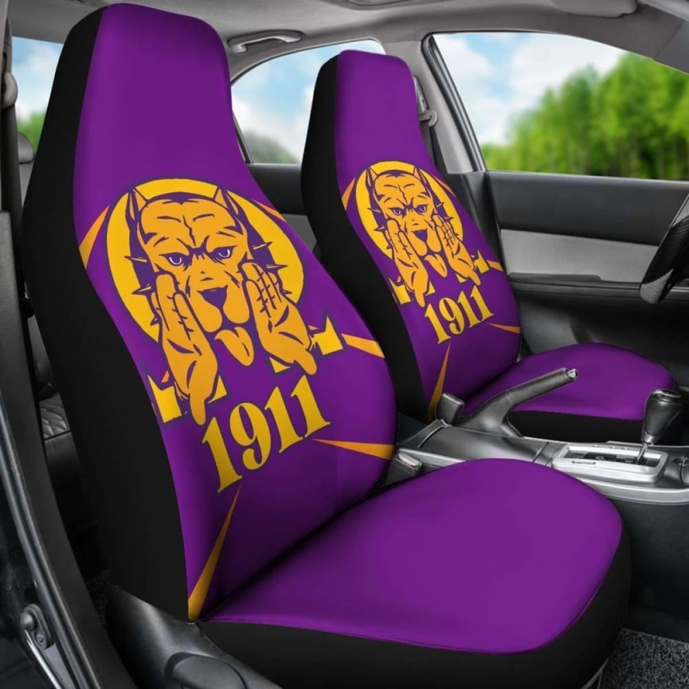 Premium African Print Car Seat Covers - Omega Psi Phi Fraternity Design (105905) - Stylish & Durable Protection for Cars, SUVs & Trucks - Perfect for Fraternity Events, Road Trips & Daily Commutes