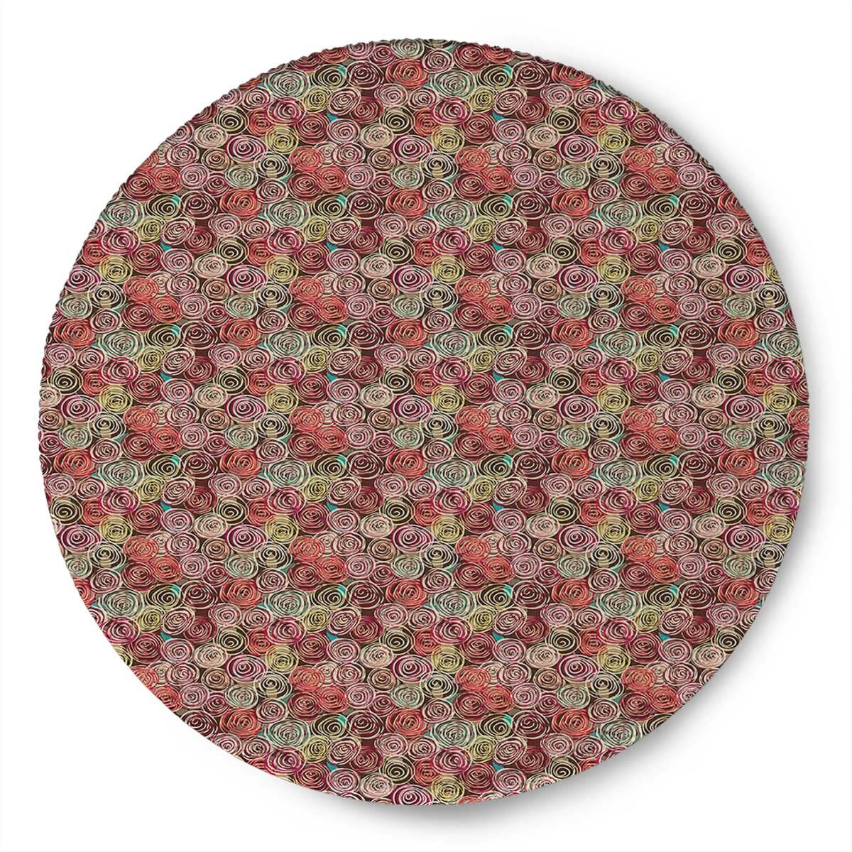 Premium Round Mouse Pad Set - 2PCS Non-Slip Rubber Base Waterproof Office Mouse Pads with Floral Design (7.9×7.9×0.12 inches) for Laptop, PC, Gaming & Home Workspace - Rose Flower Surreal Pattern for Comfort & Style