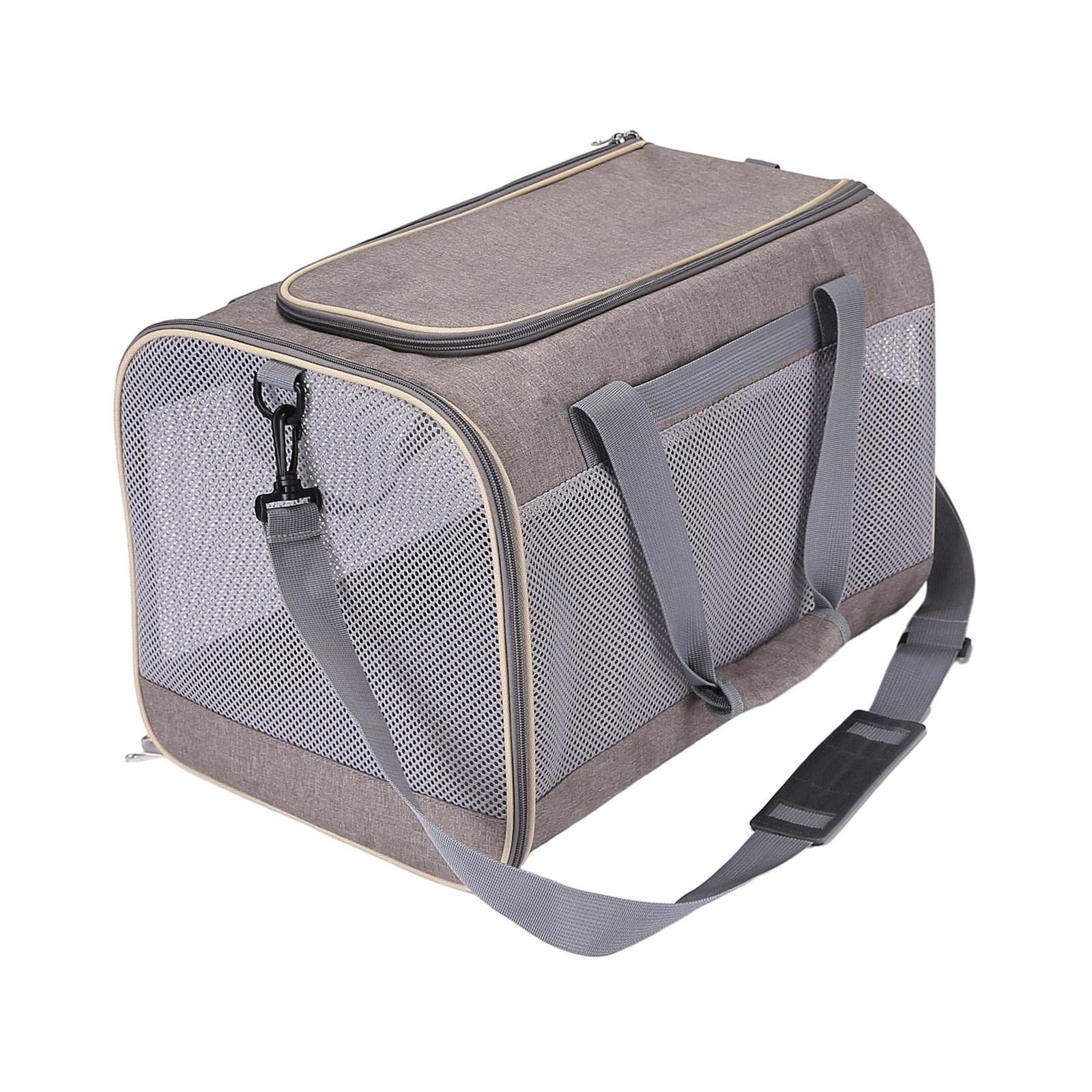 Enakshi Cat Carrier Bag with Shoulder Strap - Lightweight Pet Carrier for Small Dogs & Kittens | Portable Travel Carrier Purse in Khaki | Perfect for Vet Visits, Air Travel & Outdoor Adventures