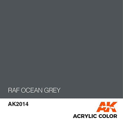 AK Interactive AK2014 Air Series RAF Ocean Grey Acrylic Paint - 17mL Bottle for Scale Model Aircraft & Military Miniatures - Perfect for Airbrushing & Detail Work