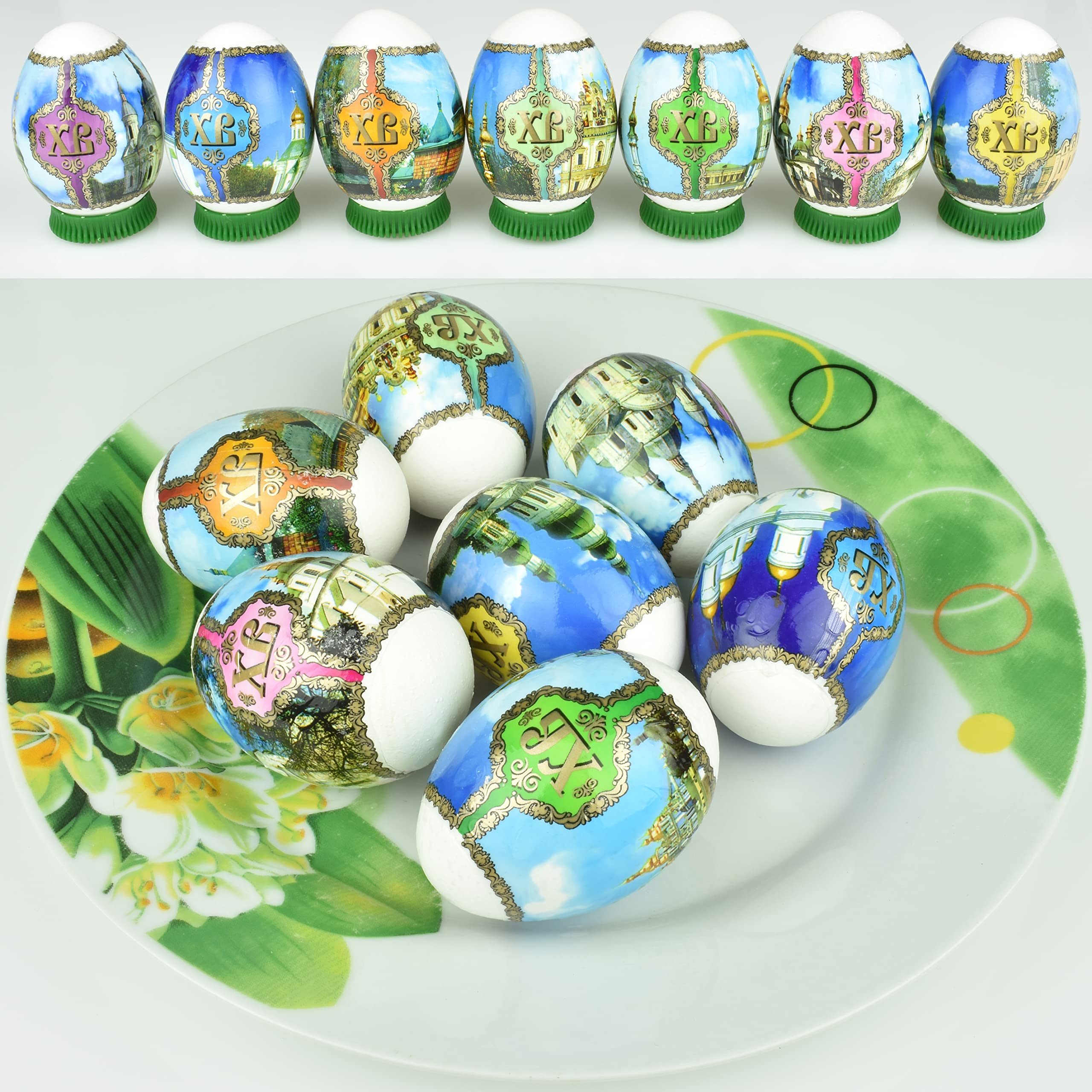 Diximus Thermo Heat Shrink Sleeve for Easter Egg Decoration - DIY Pysanky Wraps with Cathedral Design | Perfect for Easter Crafts, Holiday Decorations & Ukrainian Egg Art Projects