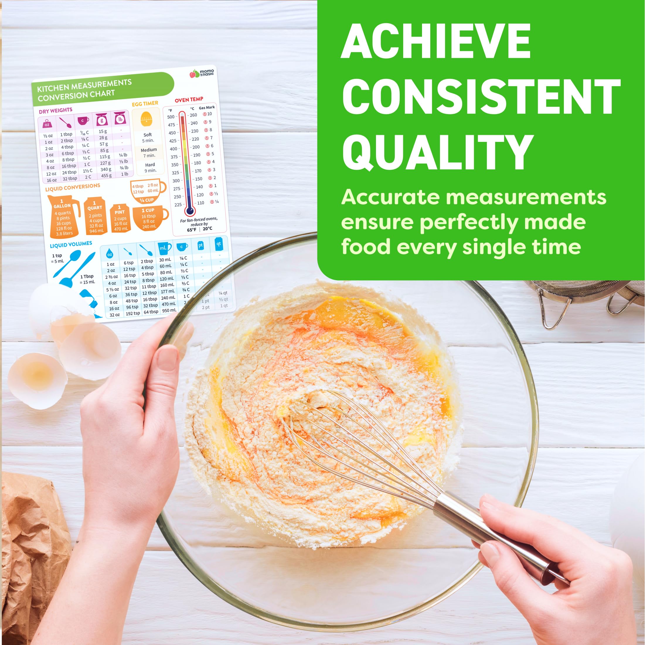 Kitchen Conversion Chart Magnet - Imperial & Metric Measurements Conversion Chart for Baking & Cooking - Essential Baking Supplies & Cooking Gadgets - Perfect Kitchen Gift for Women & Home Chefs - Ideal for Recipes, Meal Prep & Baking Projects