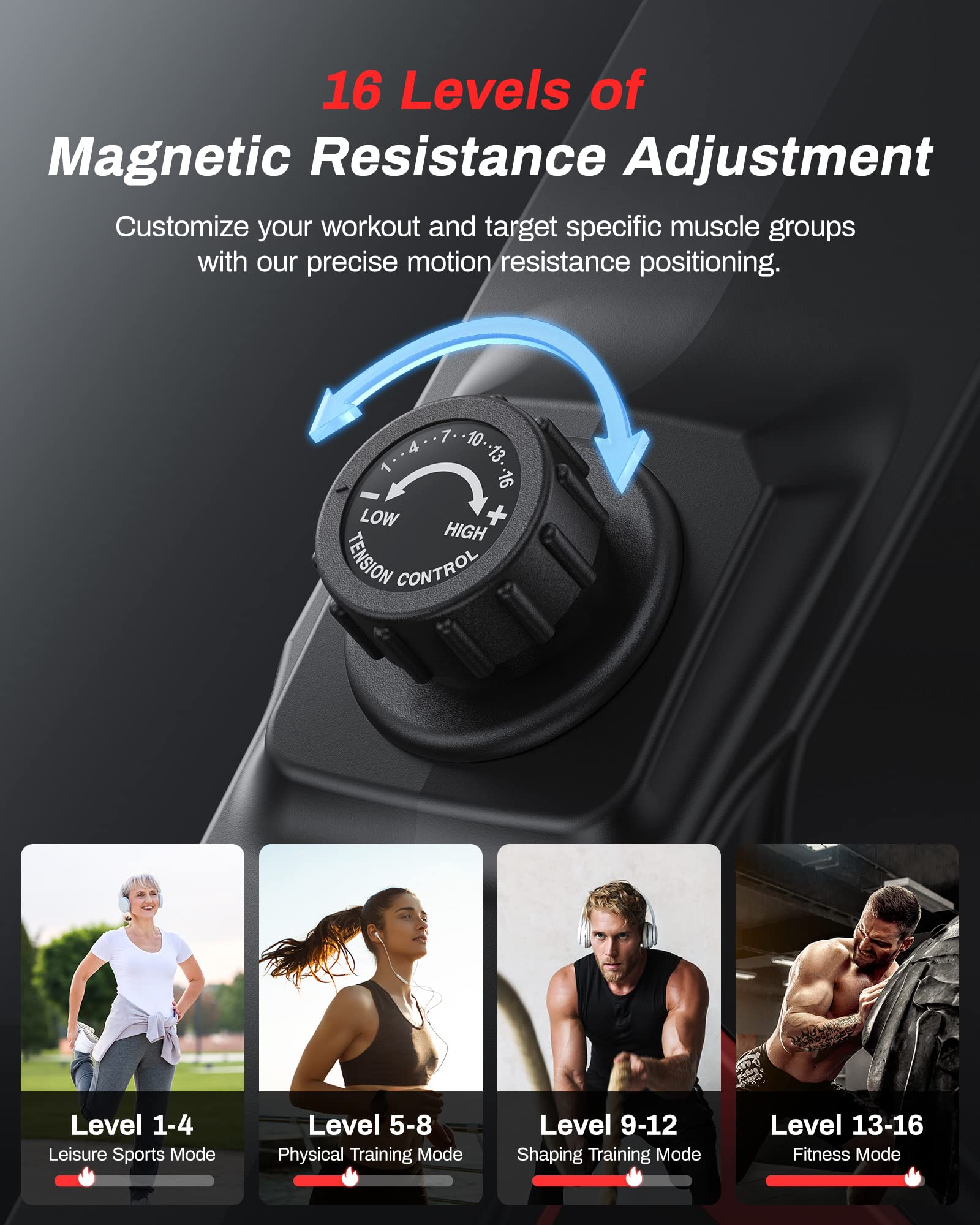 UTRYUP Magnetic Water Rowing Machine for Home Gym - 350 lbs Weight Capacity, 16 Resistance Levels, Quiet Foldable Design with Bluetooth Connectivity & App Support - Perfect for Small Spaces, Cardio Workouts & Full-Body Training (Includes Tablet Holder)