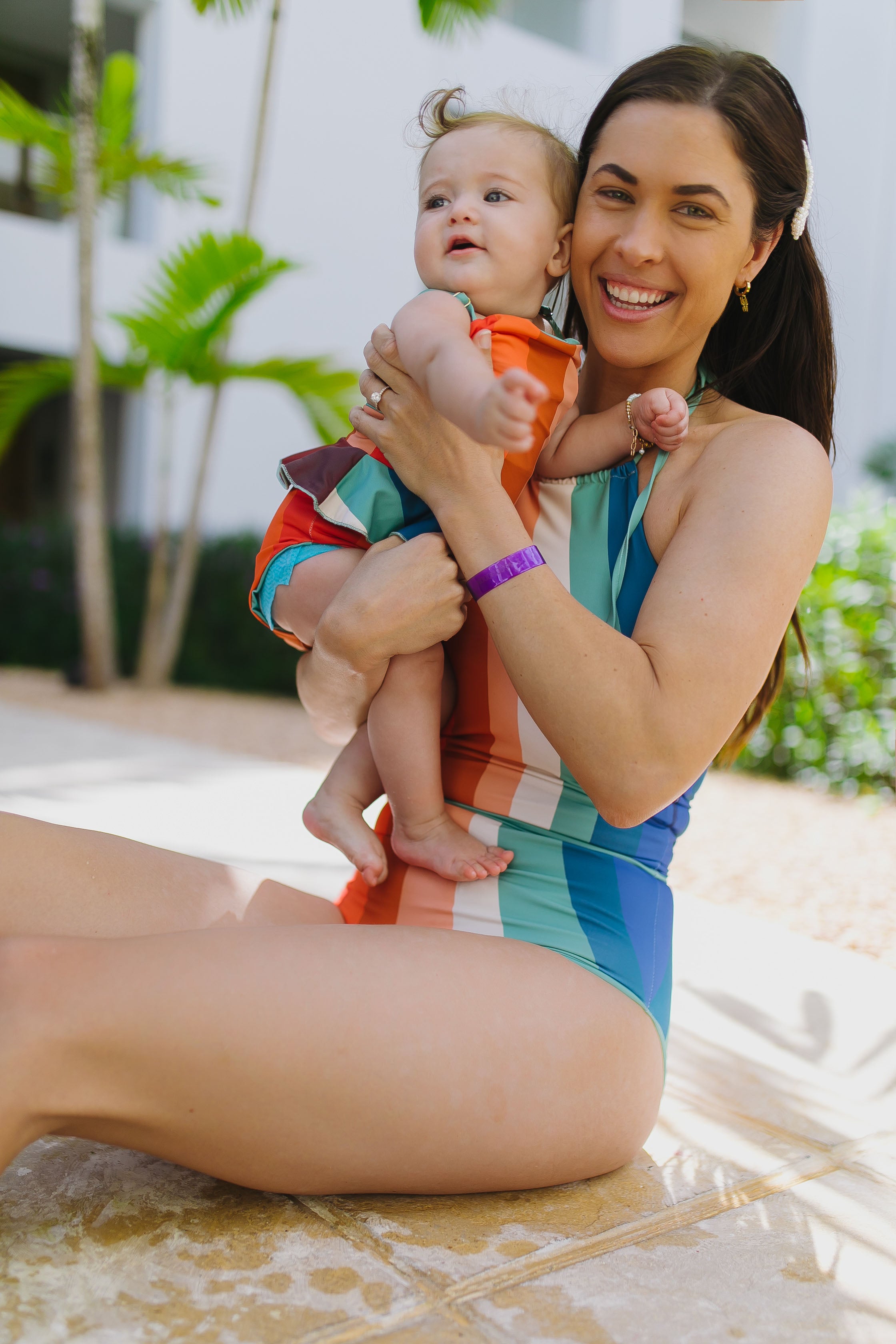 Indy Retro Stripes Reversible Tankini Swimsuit - High Waisted Bikini Top & Bottom Set for Women - $48 - Perfect for Beach, Pool & Summer Vacations