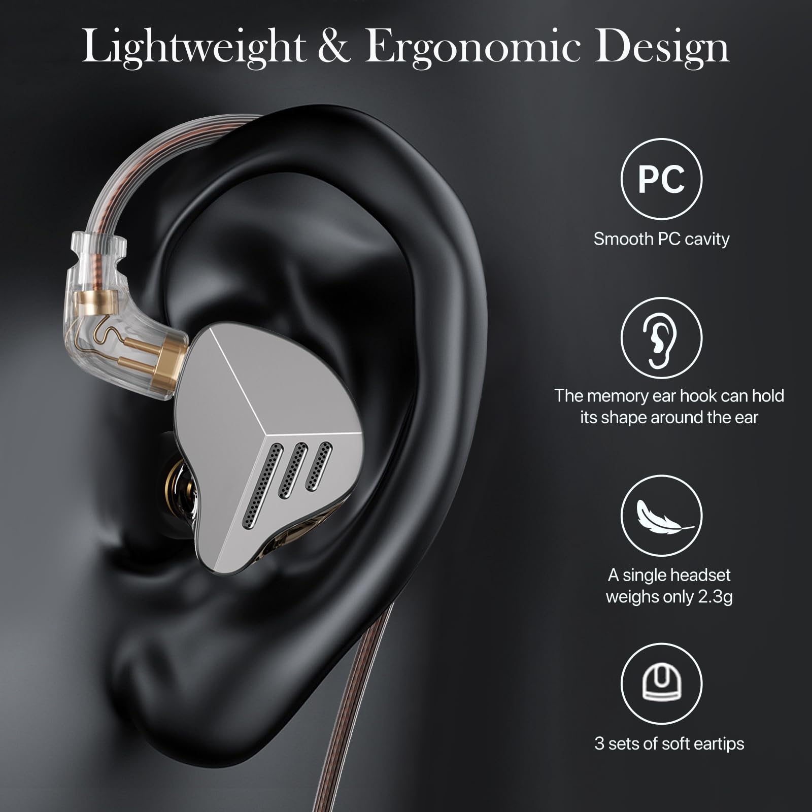 A20PRO HiFi In-Ear Monitor Headphones - 1BA+1DD Hybrid Drivers, Noise Isolating Wired Earbuds for Musicians, Singers & Gamers | Perfect for Studio Recording, Live Performances & Competitive Gaming (No Mic)