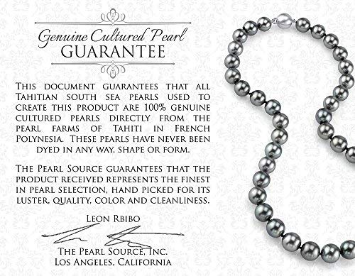 14k Gold Black Tahitian Pearl Necklace for Women - Elegant Princess Length