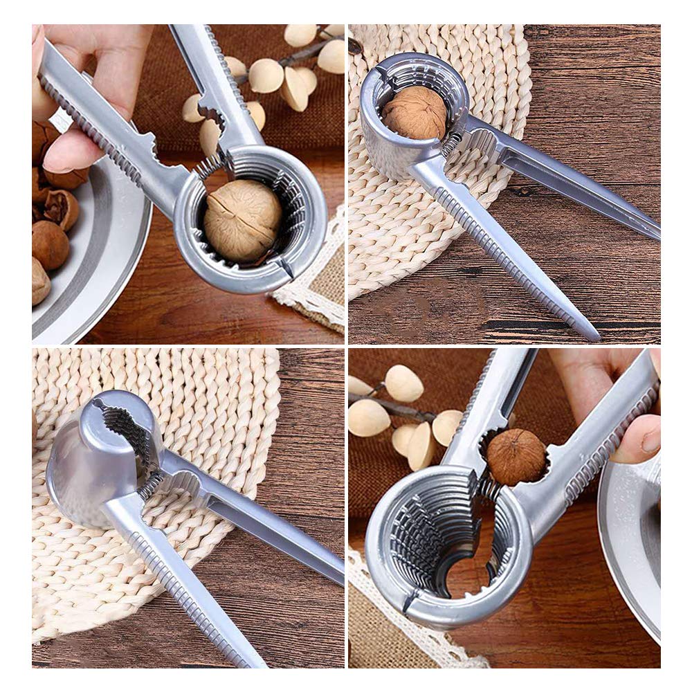 Premium Nut Cracker Set for Walnuts, Pecans, Hazelnuts & Brazil Nuts - Heavy Duty Stainless Steel Nut Opener Tool with Ergonomic Handle - Perfect for Kitchen, Camping & Holiday Gatherings