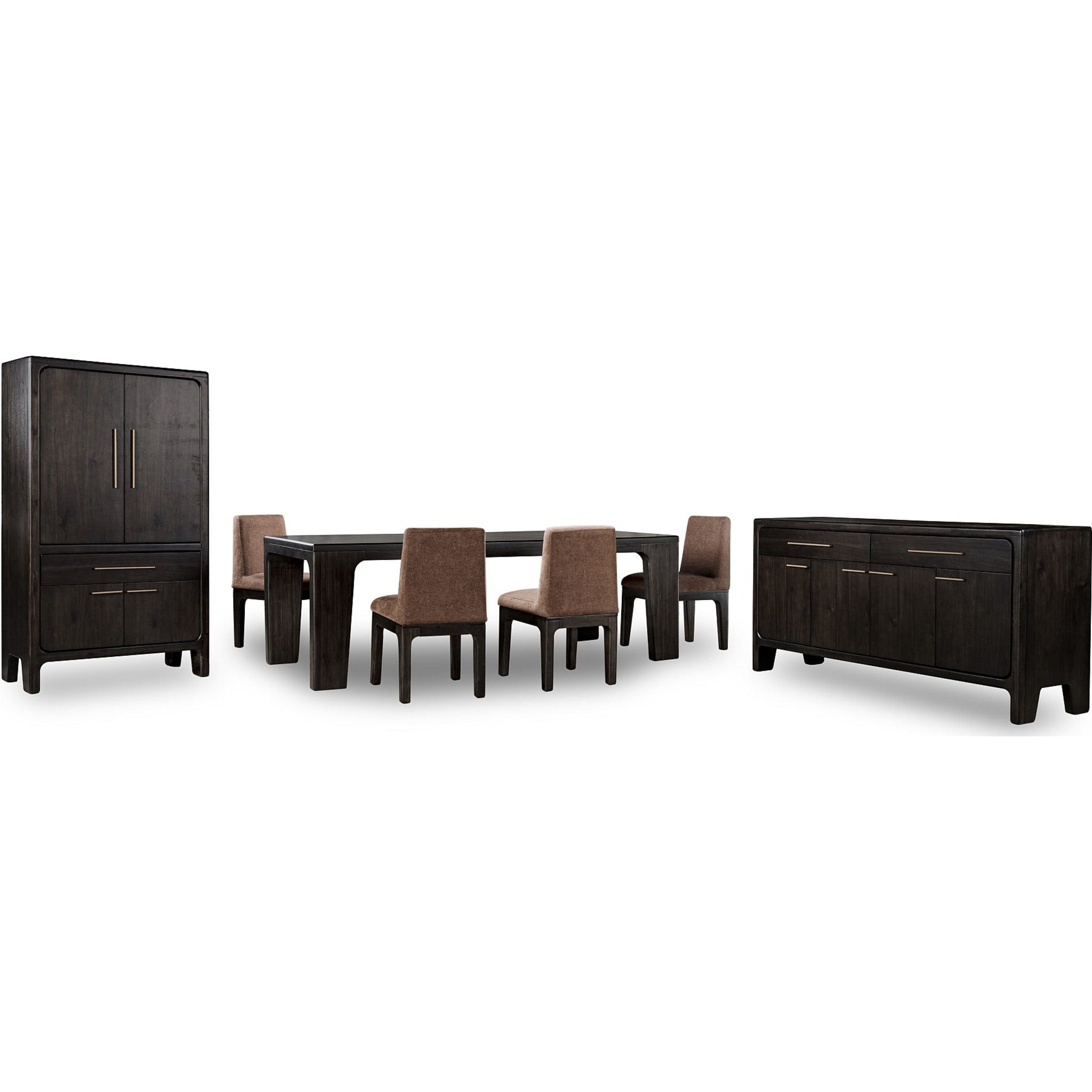 Zamba 4-Door 1-Drawer Acacia Wood Bar Cabinet with Jaguar Finish - Stylish Home Bar Furniture for Living Room, Dining Room or Man Cave