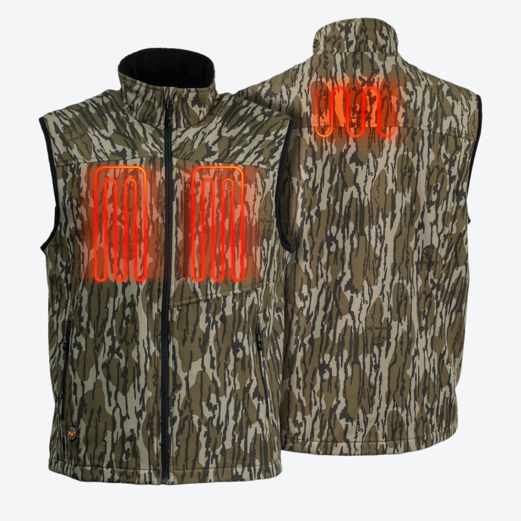 BLX Mossy Oak Heated Vest for Men - Battery-Powered Winter Jacket with Adjustable Heat - Perfect for Hunting, Fishing & Outdoor Activities