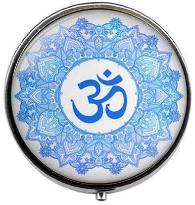 Om Symbol Pill Box & Candy Box - Namaste Jewelry, Zen Yoga Jewelry with Vintage Charm Glass Photo - Perfect for Meditation, Yoga Practice & Spiritual Gifting