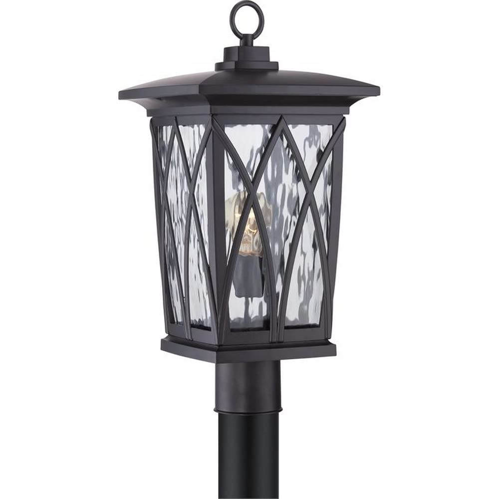 1 Light Outdoor Post Lantern - Transitional Style Black Exterior Light Fixture for Porch, Garden & Pathway - Weather-Resistant Outdoor Lighting (Model: 71-Bel-1809365) - Perfect for Entryway, Patio and Landscape Lighting